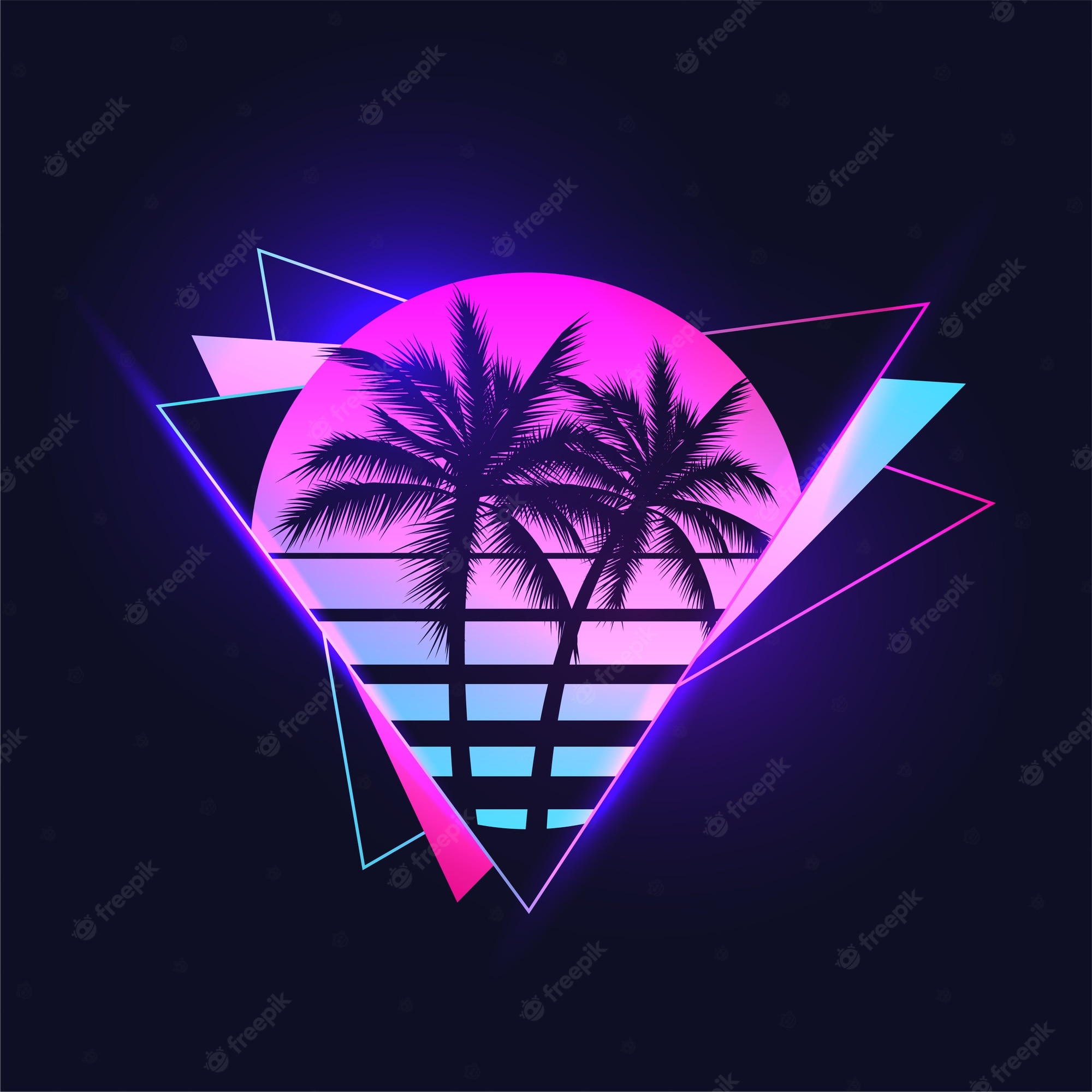 Abstract Vaporwave Retrowave Sun Reflaction Wallpapers