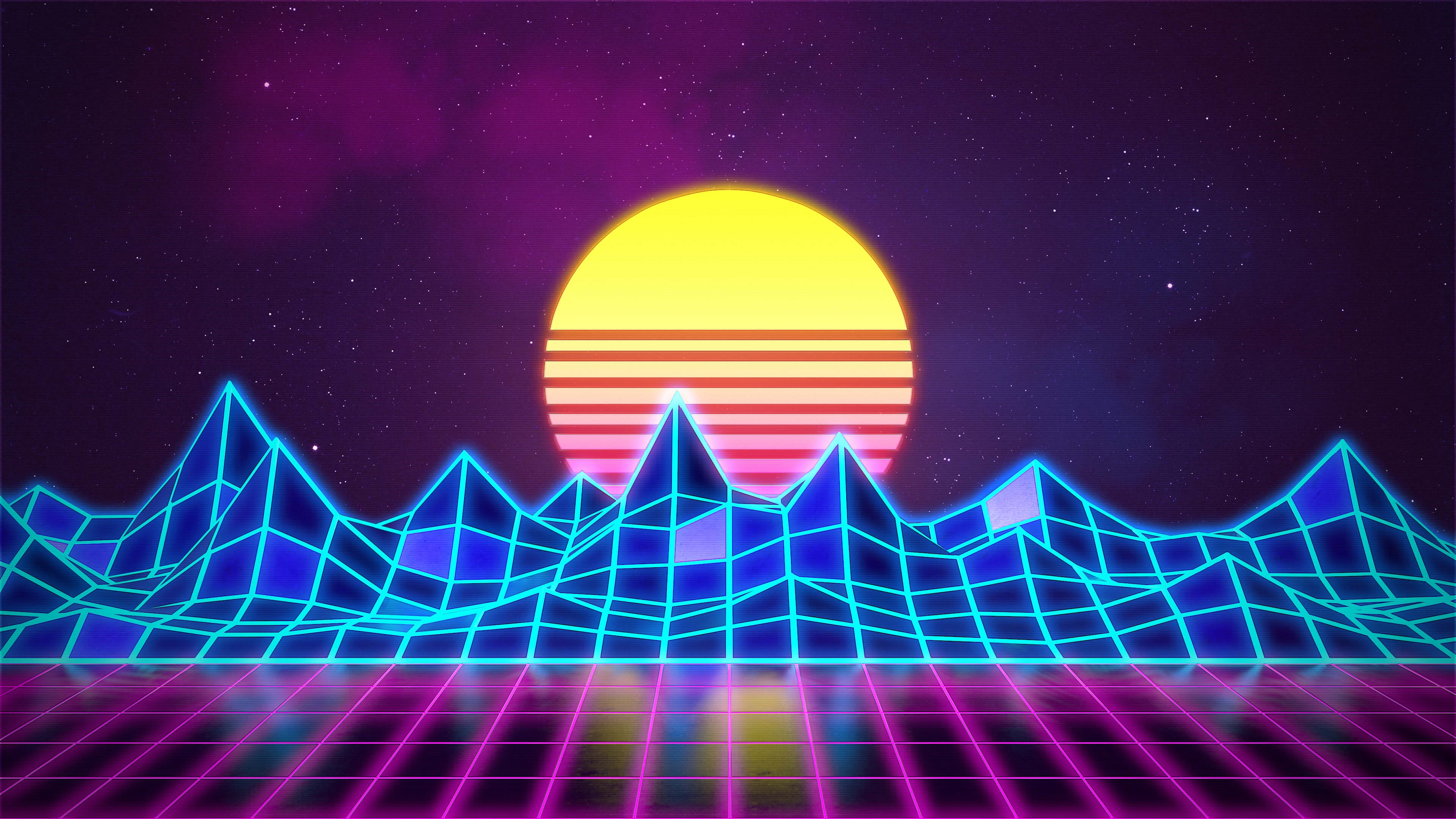 Abstract Vaporwave Retrowave Sun Reflaction Wallpapers