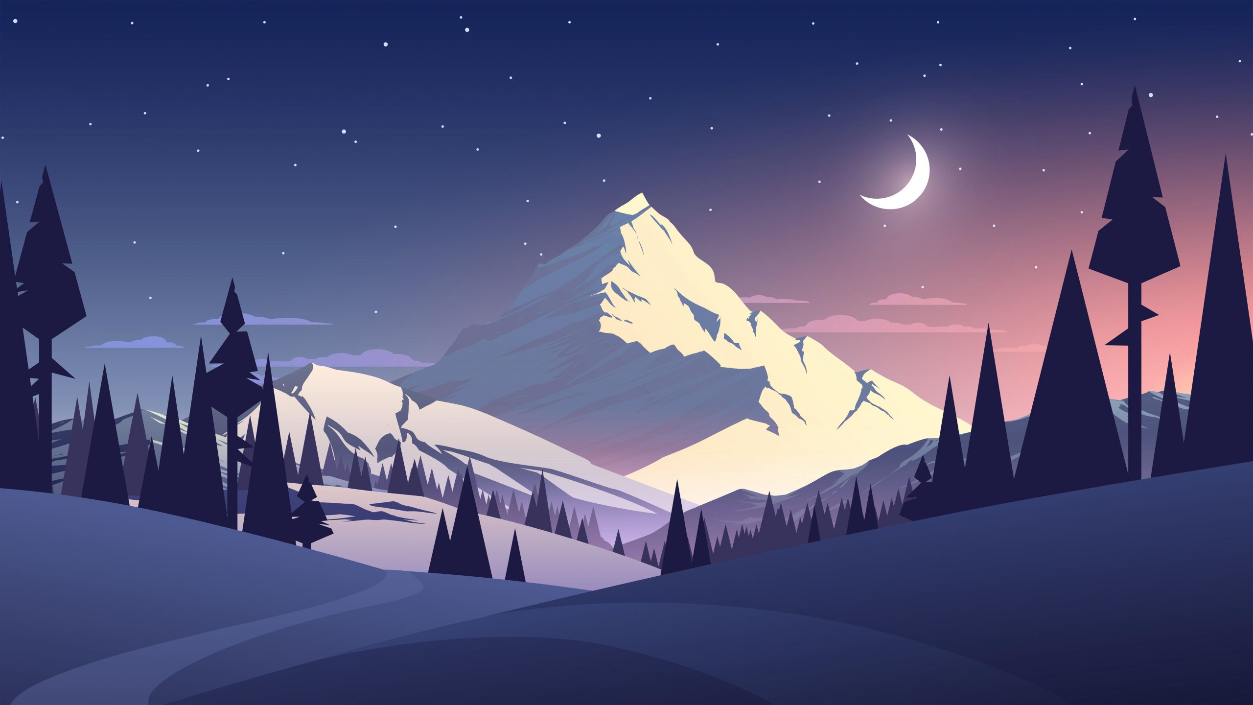 Polygon Summer Night Wallpapers