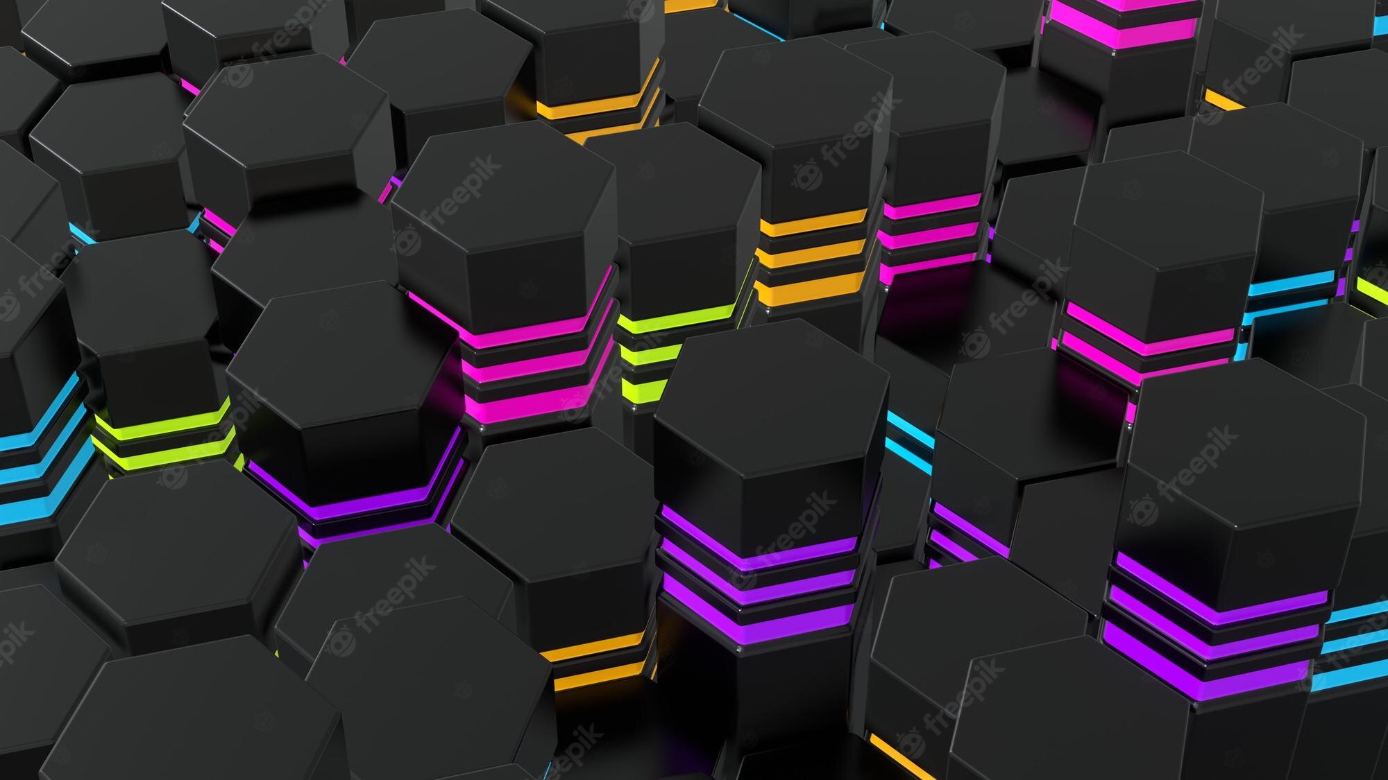 Hexagon Abstract 3D Digital Render Wallpapers