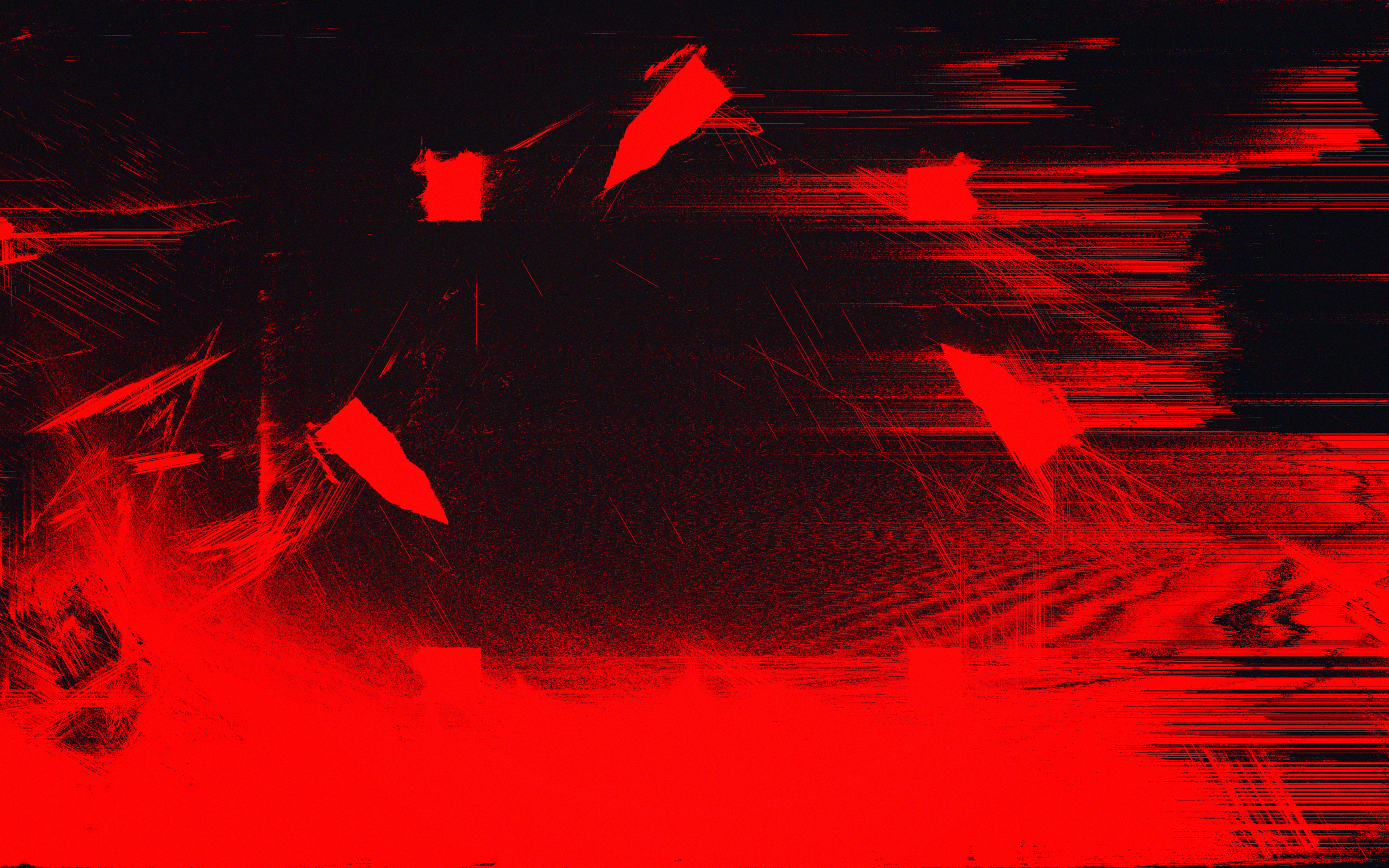 Artistic Neon Red Ring Glitch Wallpapers