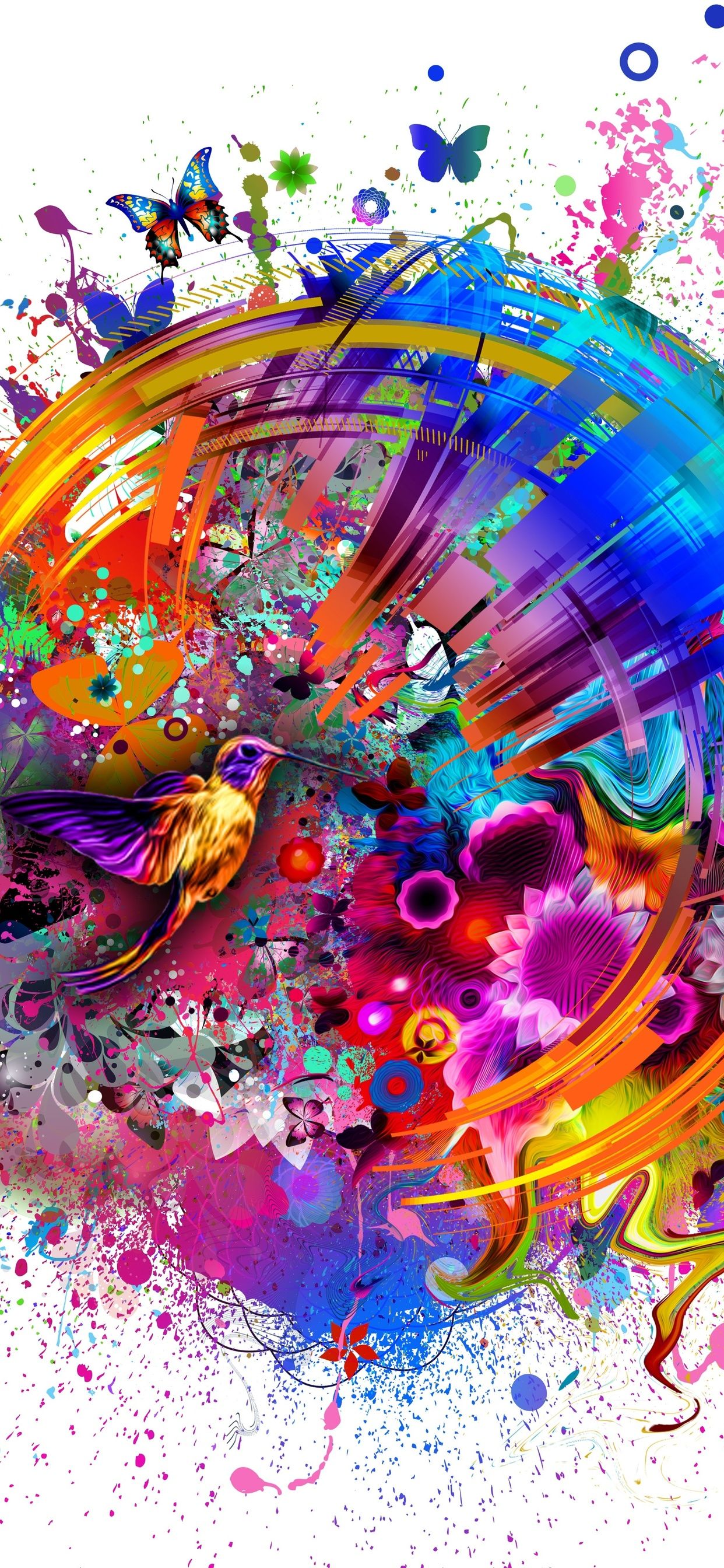 Abstract Colors Flashy Bird Wallpapers