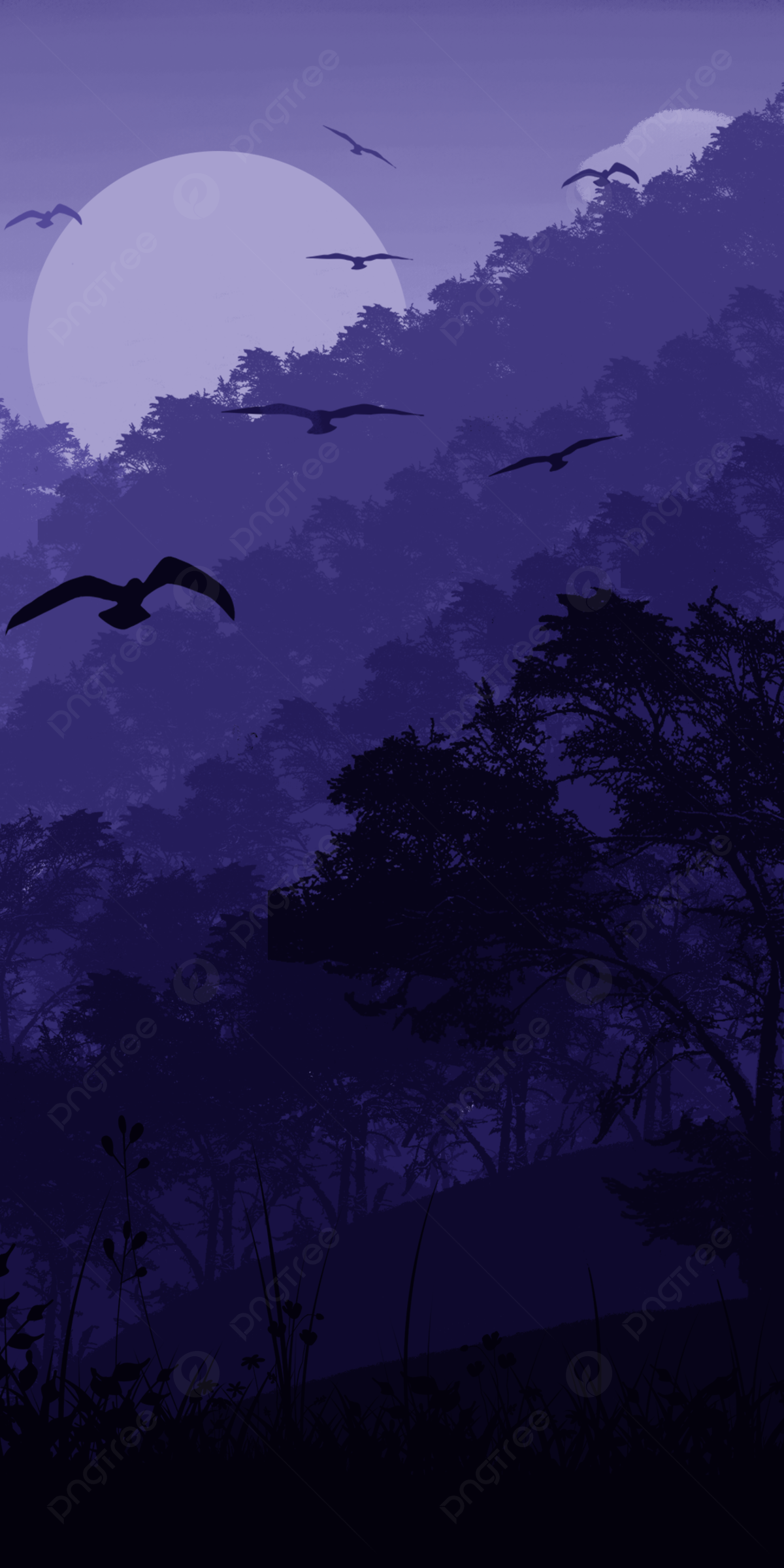 Forest Purple Gradient Wallpapers