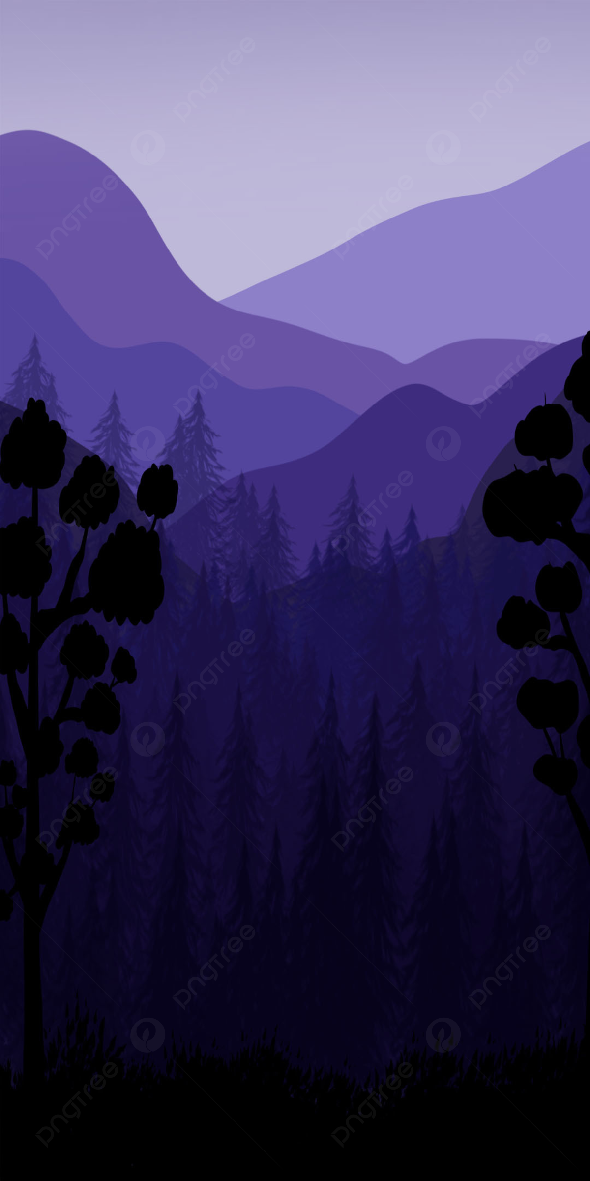 Forest Purple Gradient Wallpapers