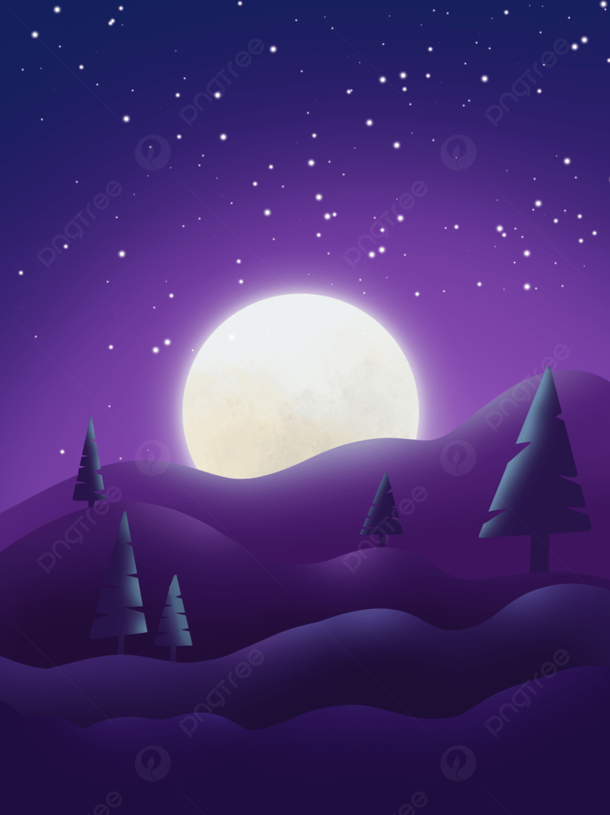 Forest Purple Gradient Wallpapers