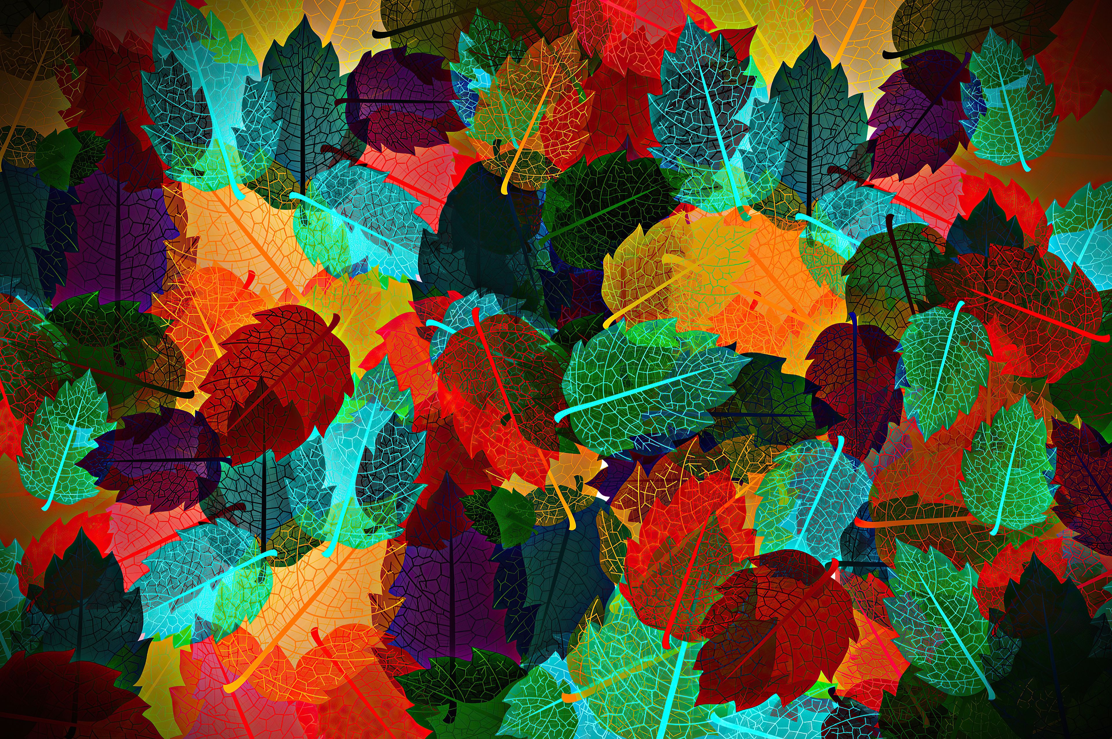 Abstract Colors Leaf Wallpapers