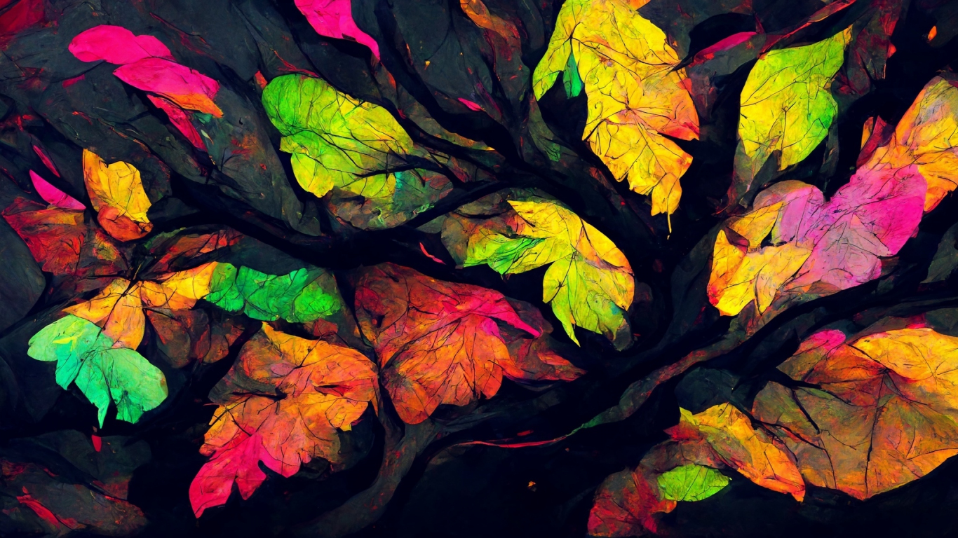 Abstract Colors Leaf Wallpapers