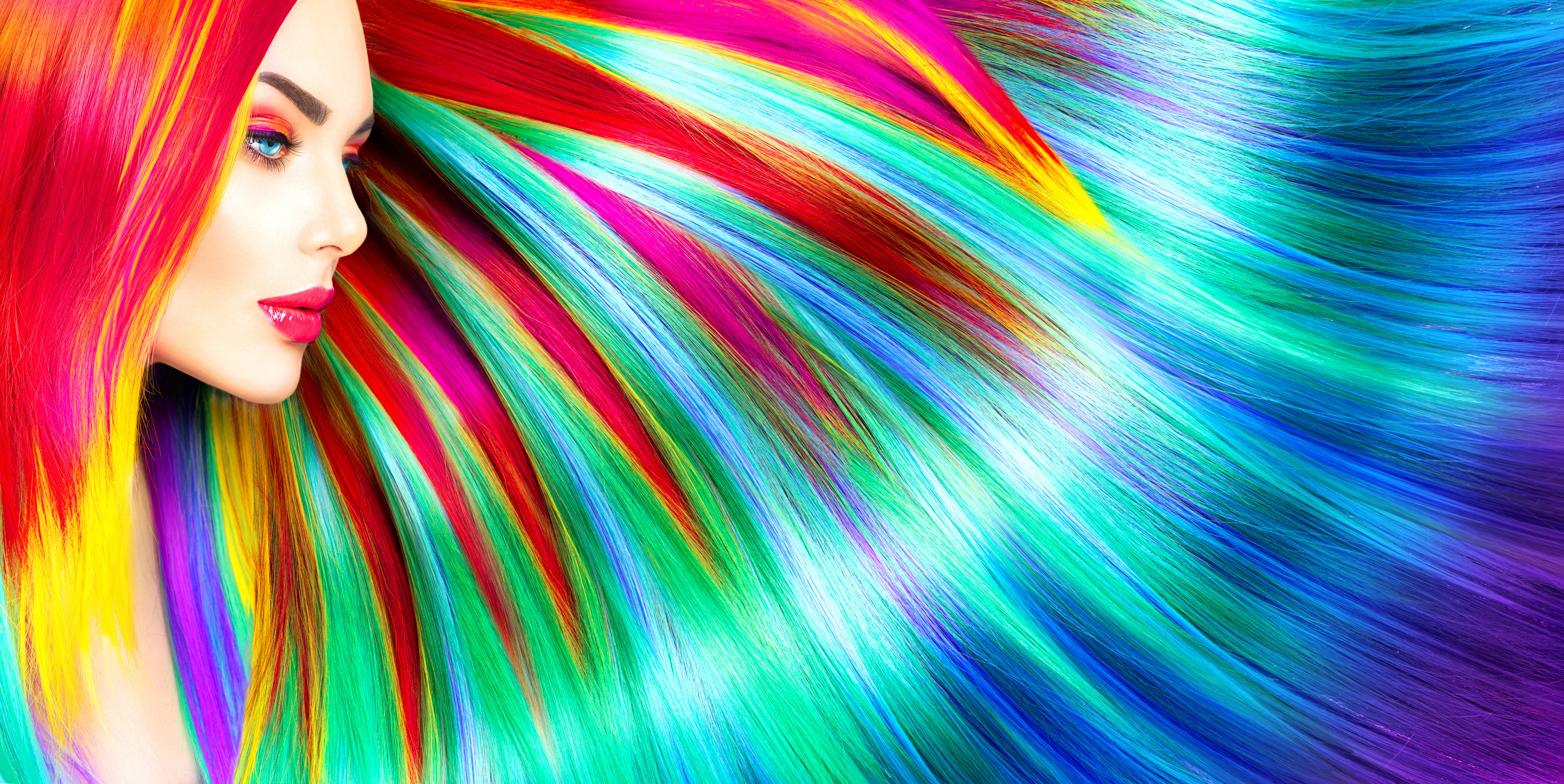 Rainbow Colorful Girl Hairs Wallpapers