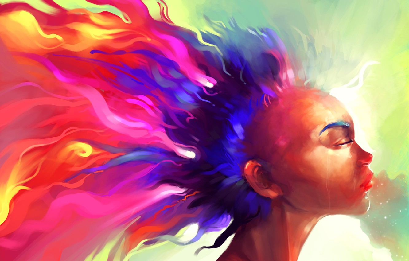 Rainbow Colorful Girl Hairs Wallpapers