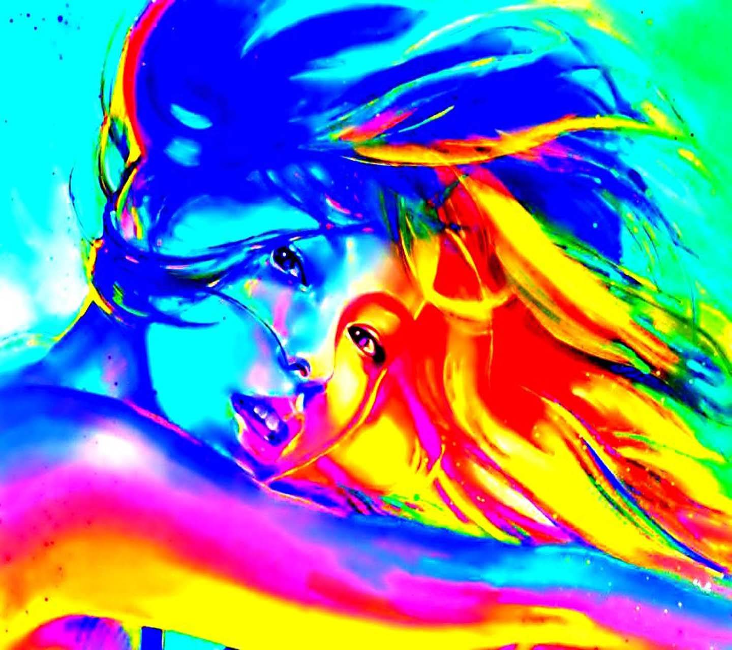 Rainbow Colorful Girl Hairs Wallpapers