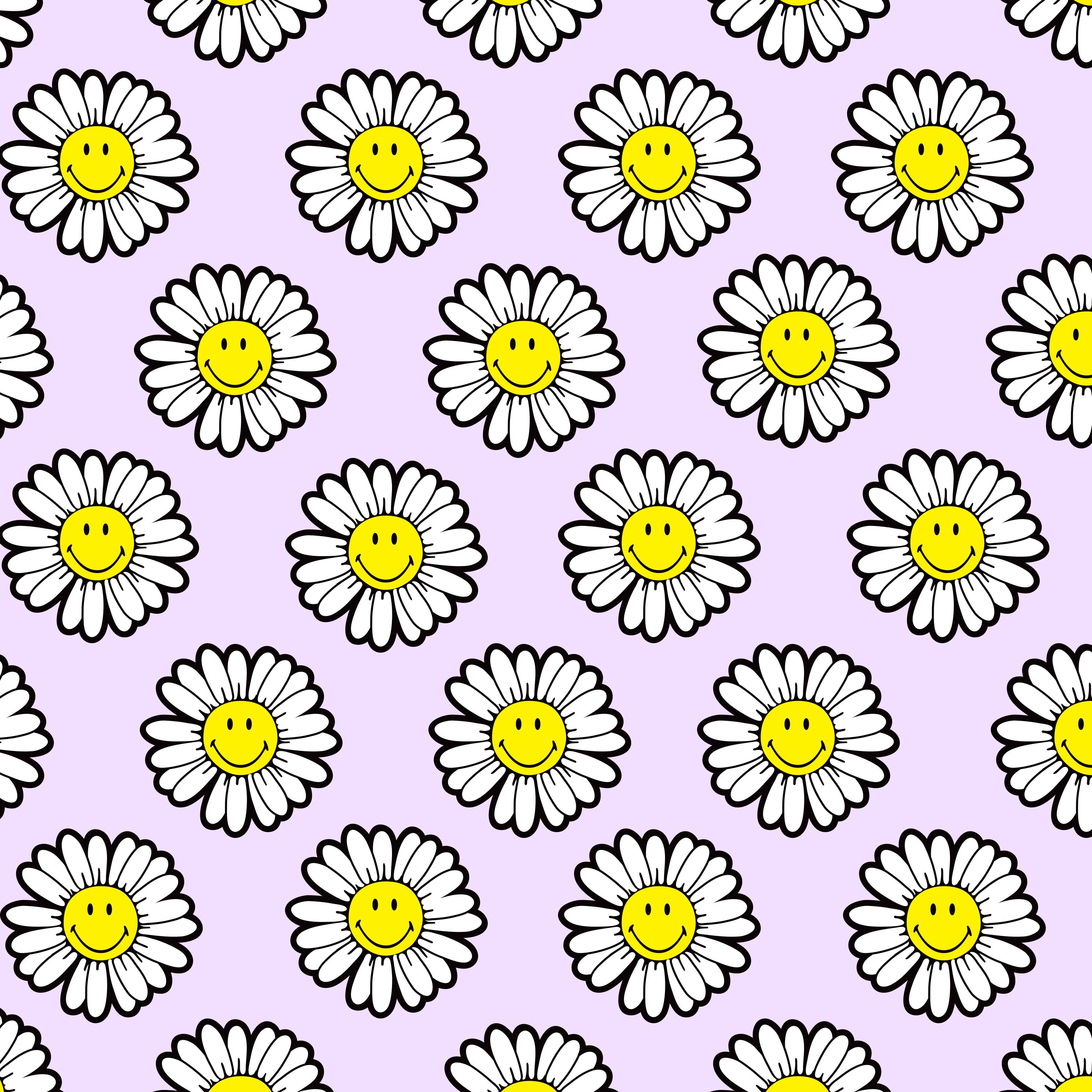 Aesthetic Flowers With Smiley Faces Wallpapers