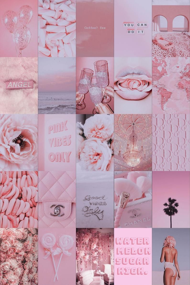 Aesthetic Pink Collage Wallpapers