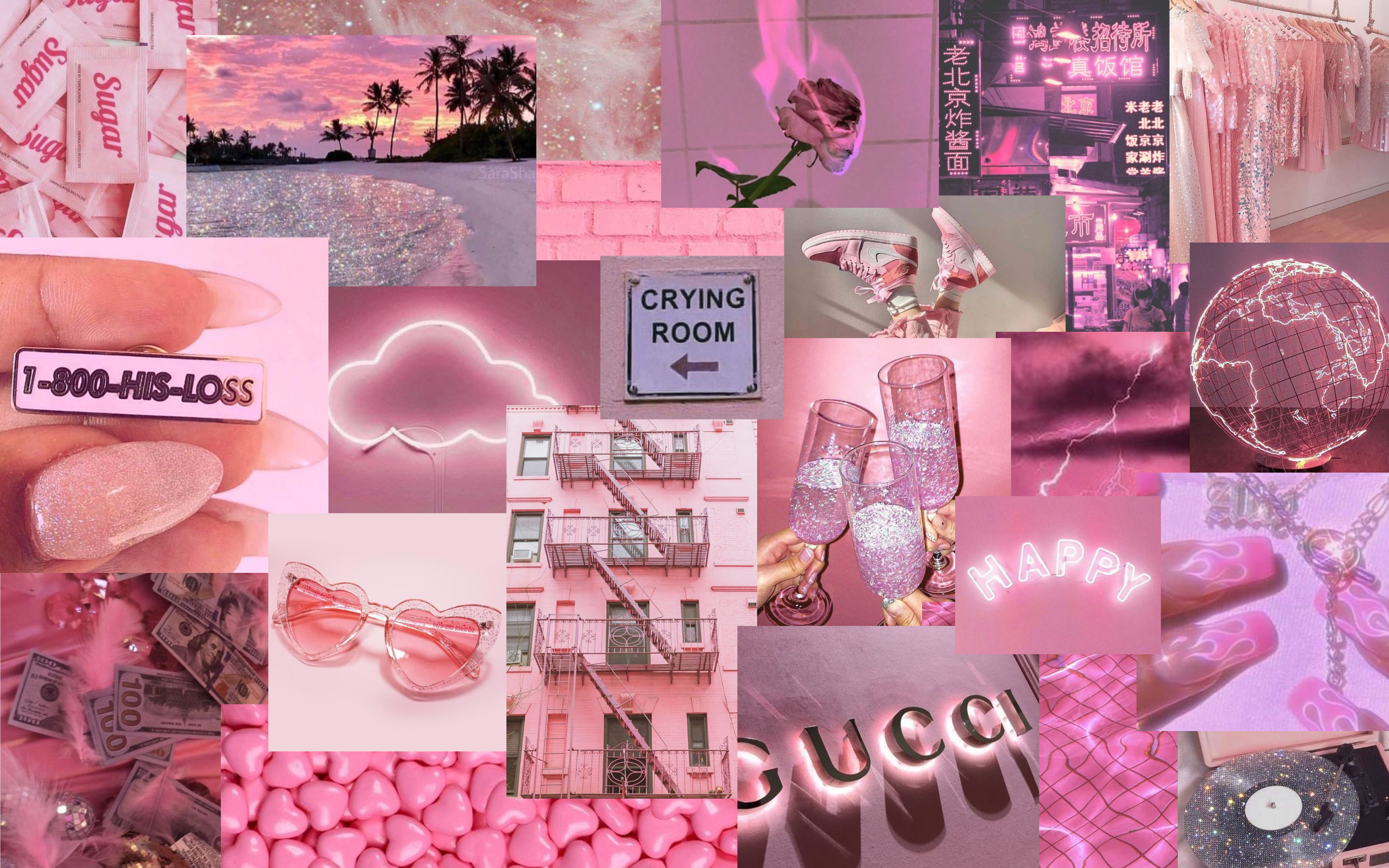 Aesthetic Pink Collage Pc Wallpapers