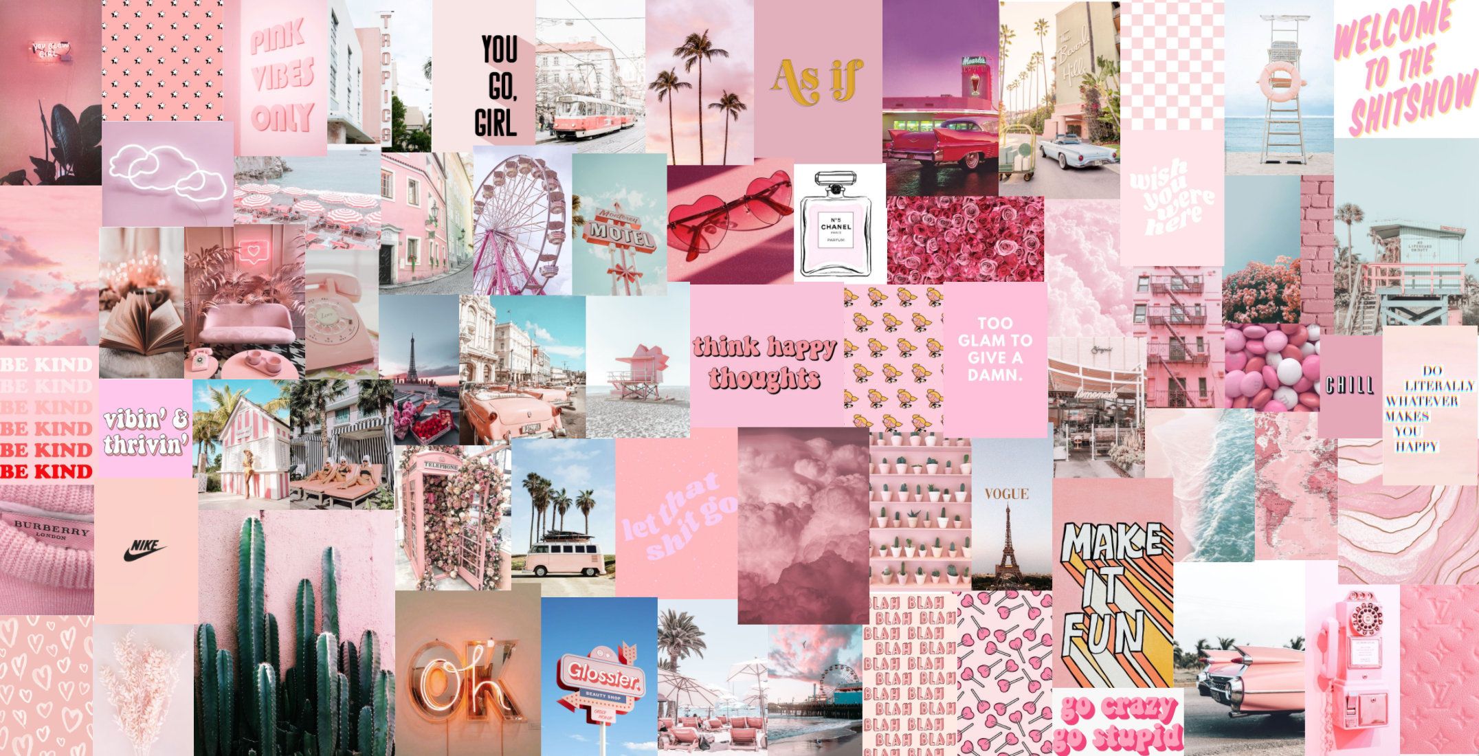 Aesthetic Pink Collage Pc Wallpapers