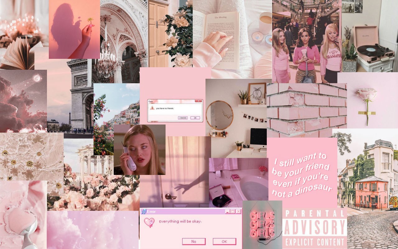 Aesthetic Pink Collage Pc Wallpapers