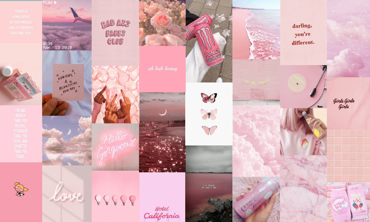 Aesthetic Pink Collage Pc Wallpapers