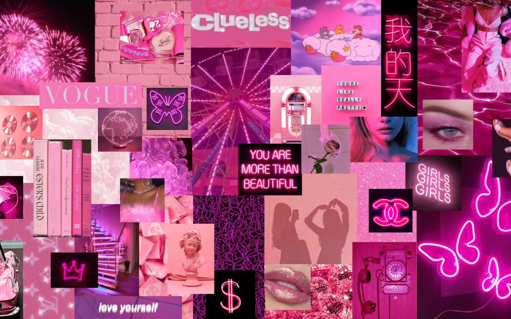 Aesthetic Pink Collage Pc Wallpapers