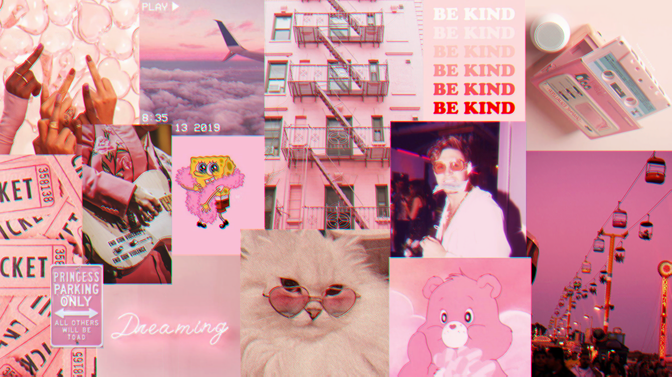 Aesthetic Pink Collage Pc Wallpapers