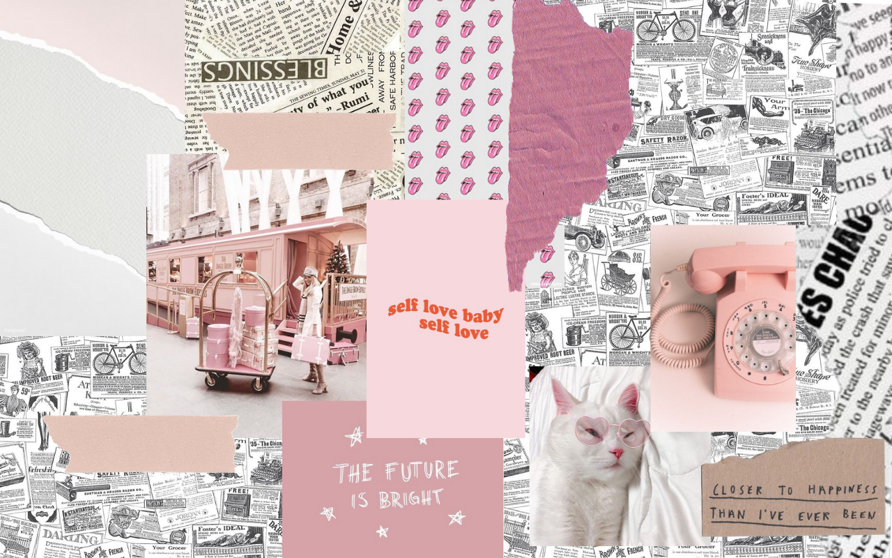 Aesthetic Pink Collage Pc Wallpapers