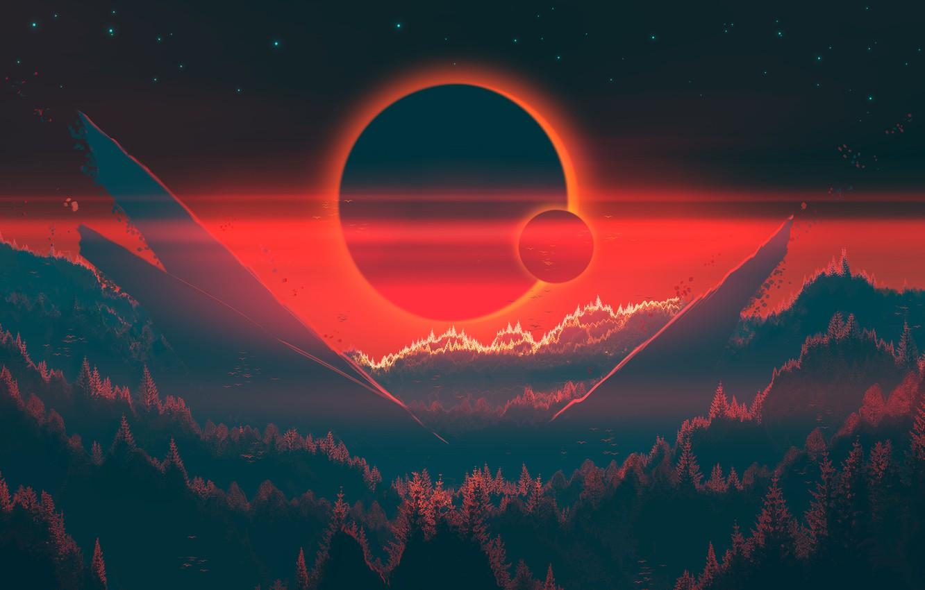 Red Eclipse Digital Art Wallpapers