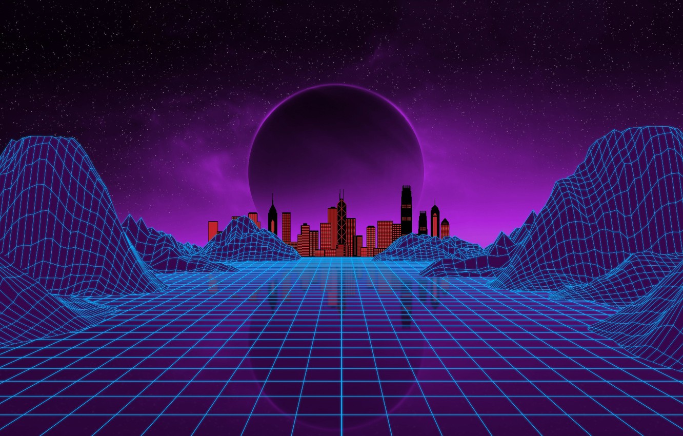 Space Retro-Wave Planet Wallpapers