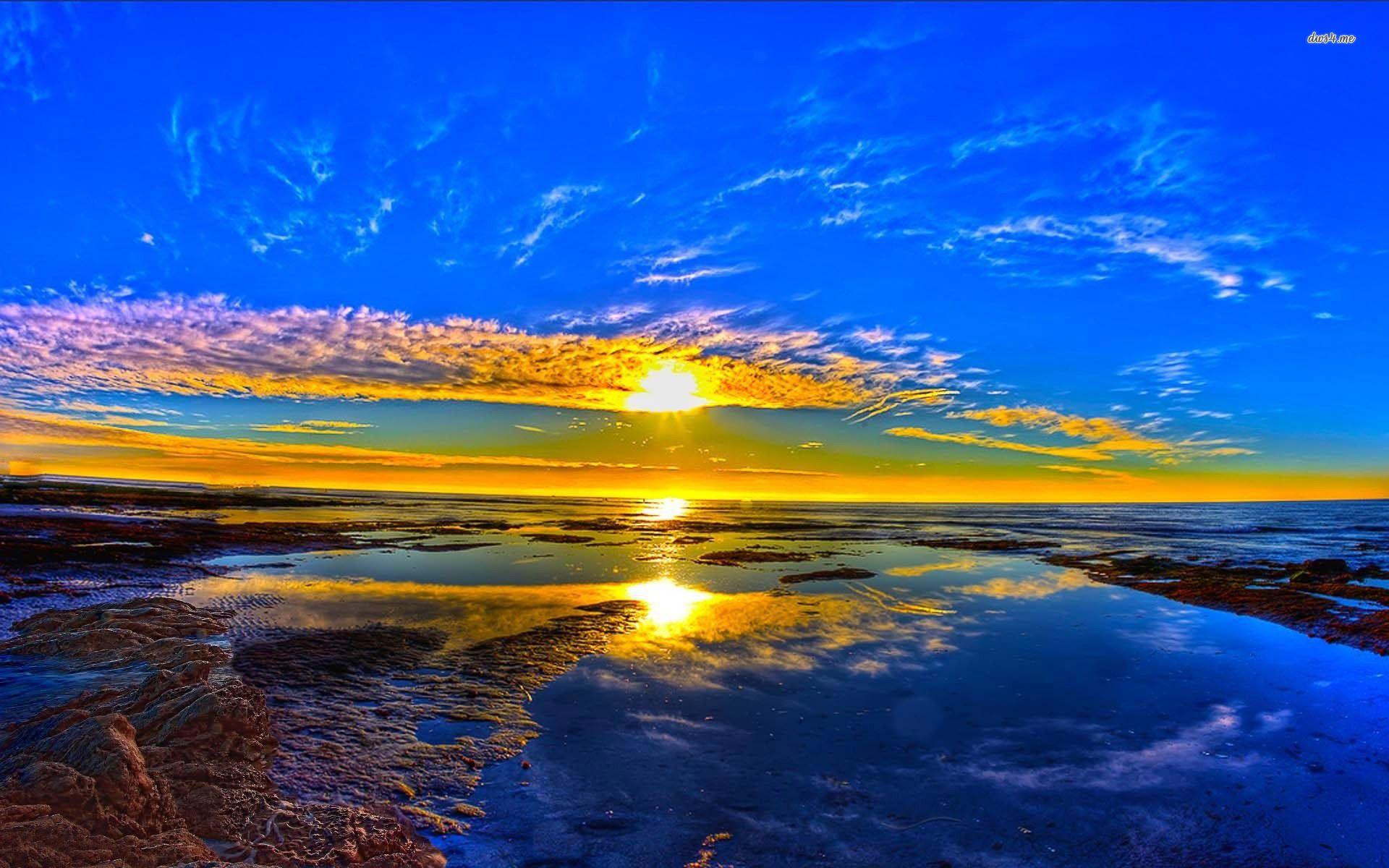 A Blue Sunrise Landscape Wallpapers