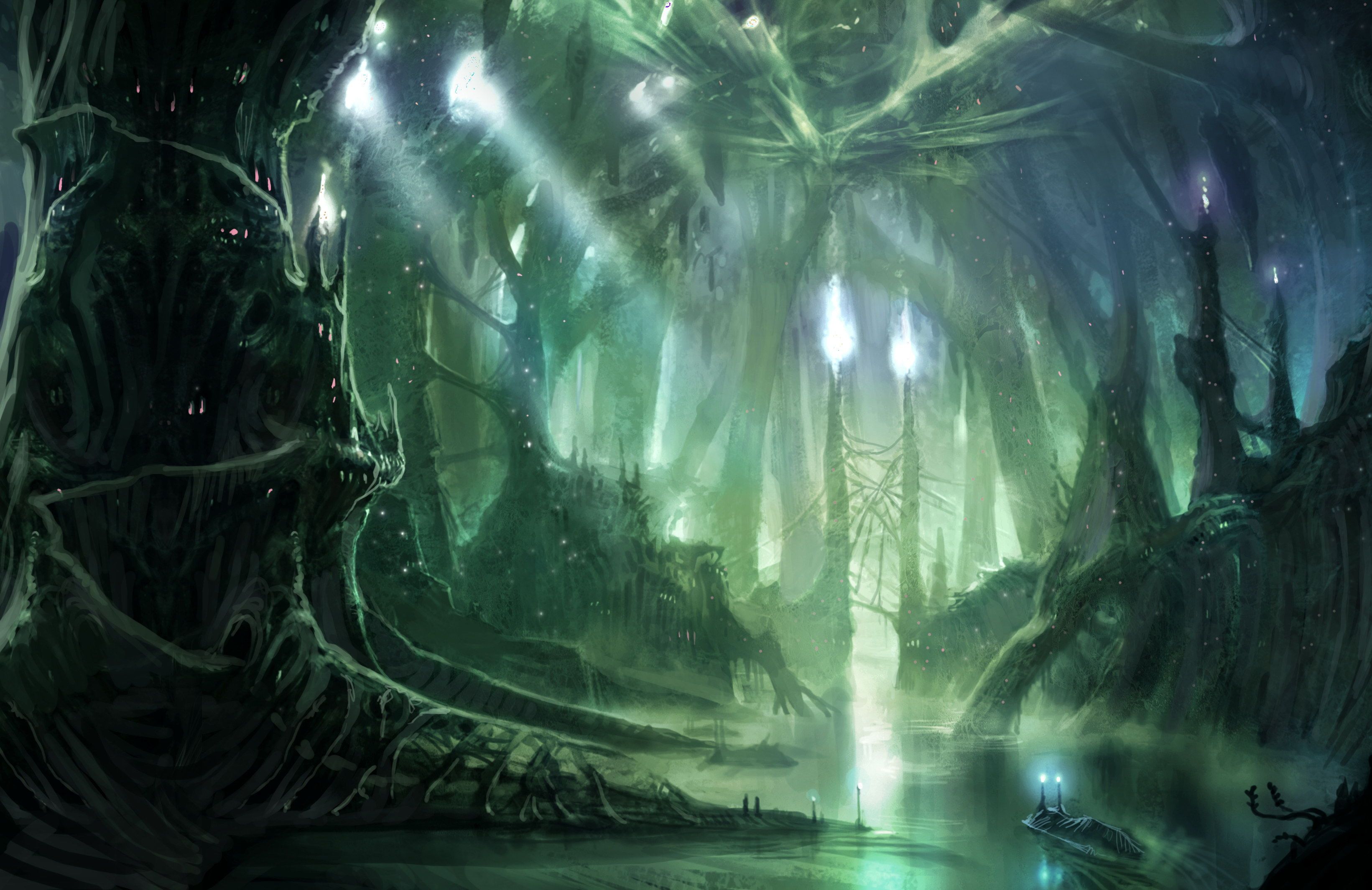 A Mysterious Forest Art Wallpapers