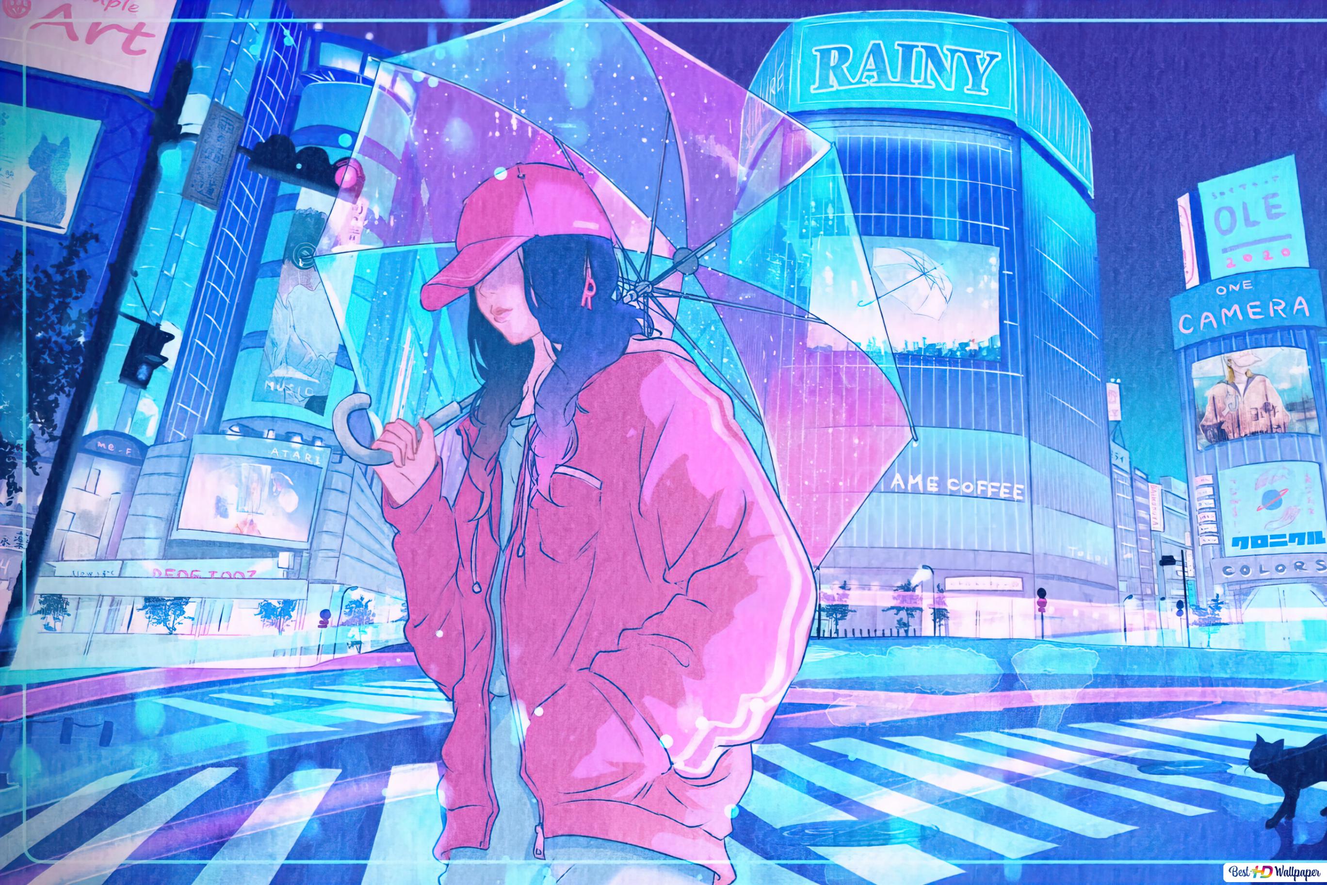 Alone Walking On Road Vaporwave Wallpapers