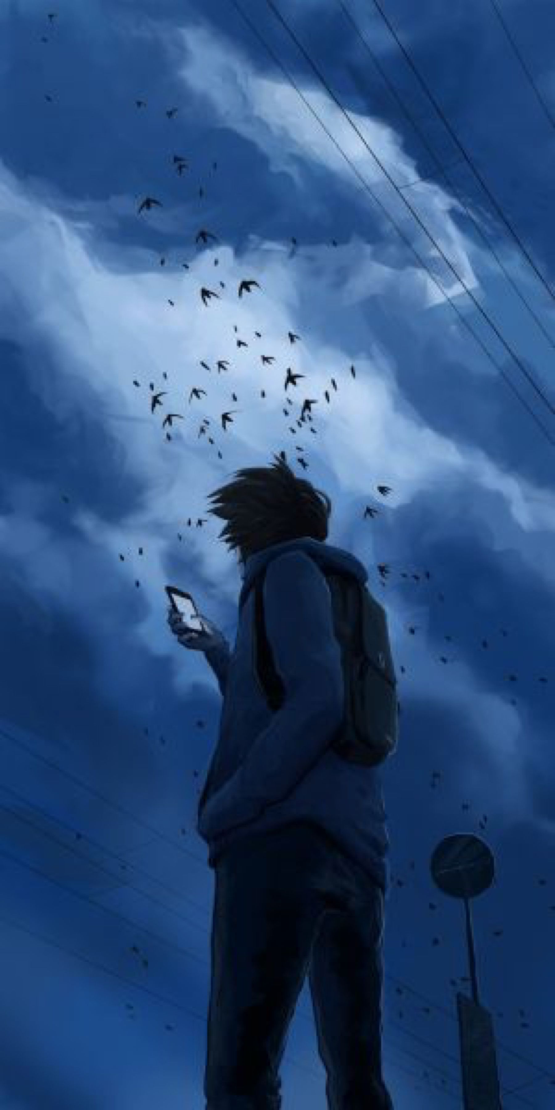 Anime Boy Sky Gradient Wallpapers