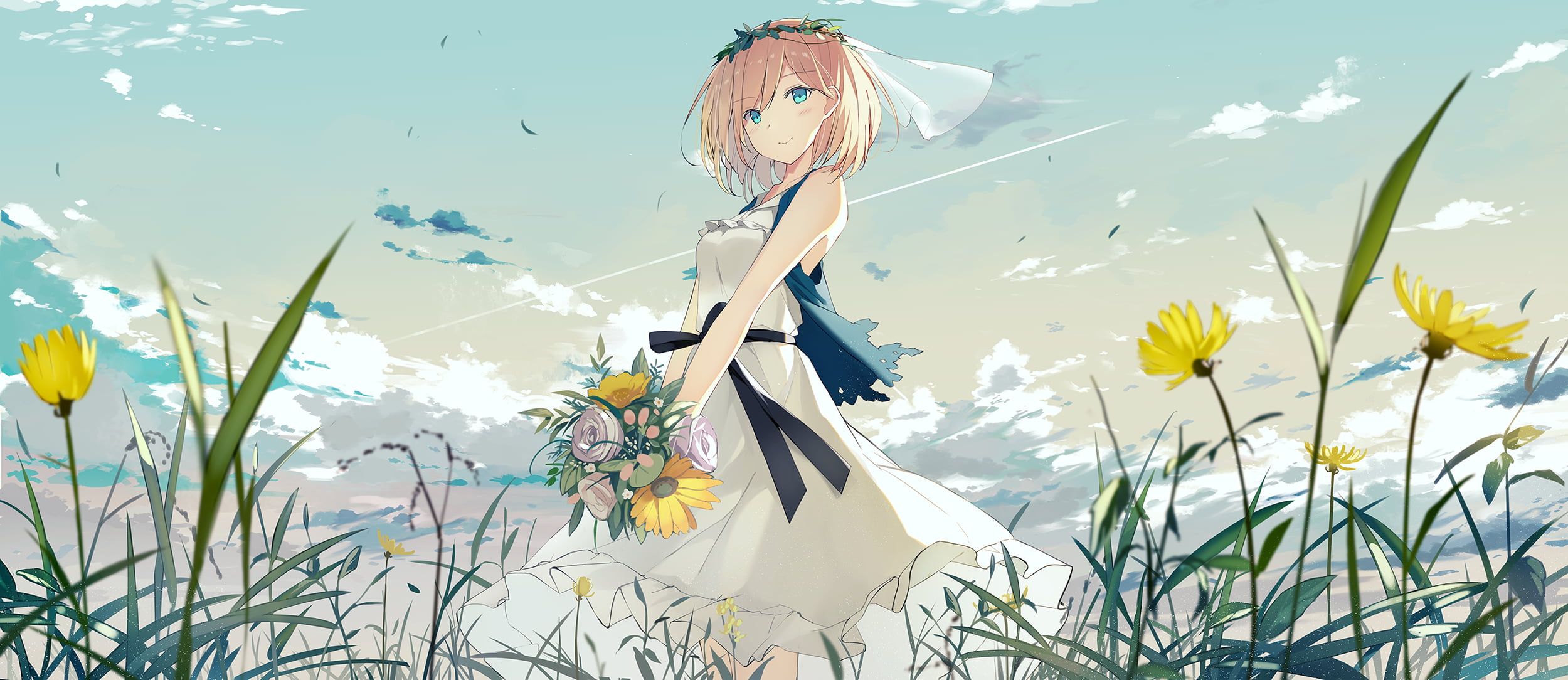 Anime Girl In Field Wallpapers