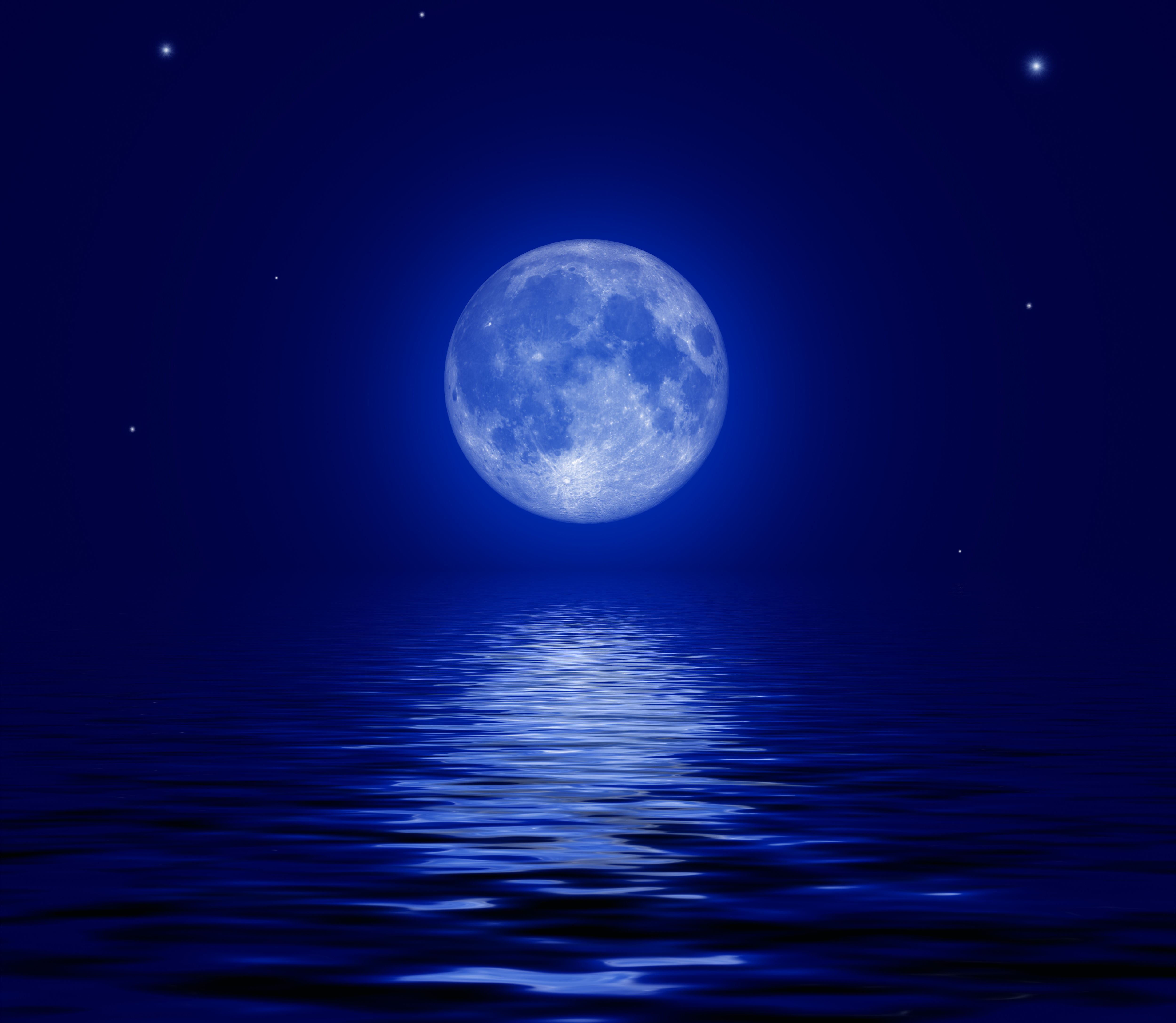 Artistic Full Moon In Starry Night Sky Wallpapers