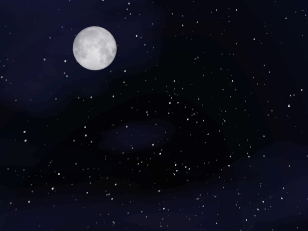 Artistic Full Moon In Starry Night Sky Wallpapers