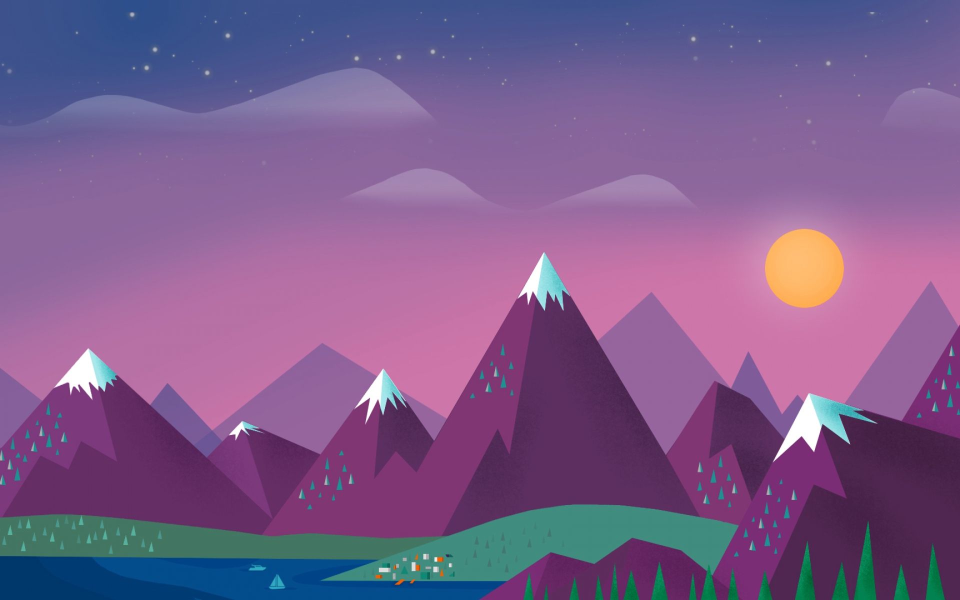 Artistic Mountain Shapes Wallpapers