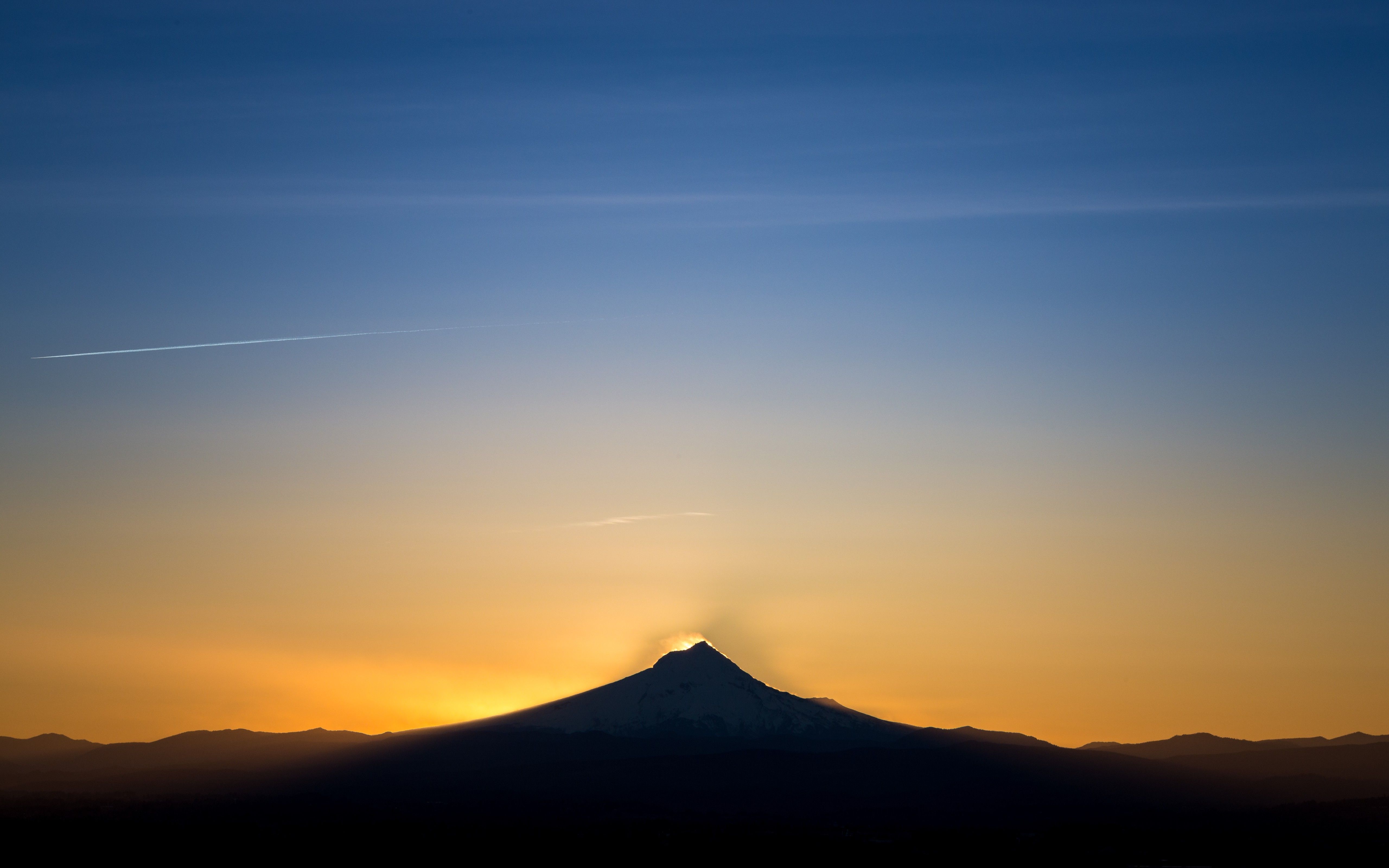 Artistic Sunset And Mountain Top Wallpapers