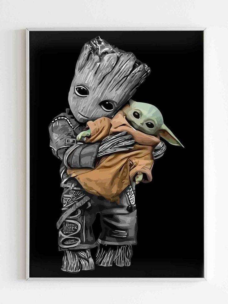 Baby Yoda And Baby Groot Art Wallpapers