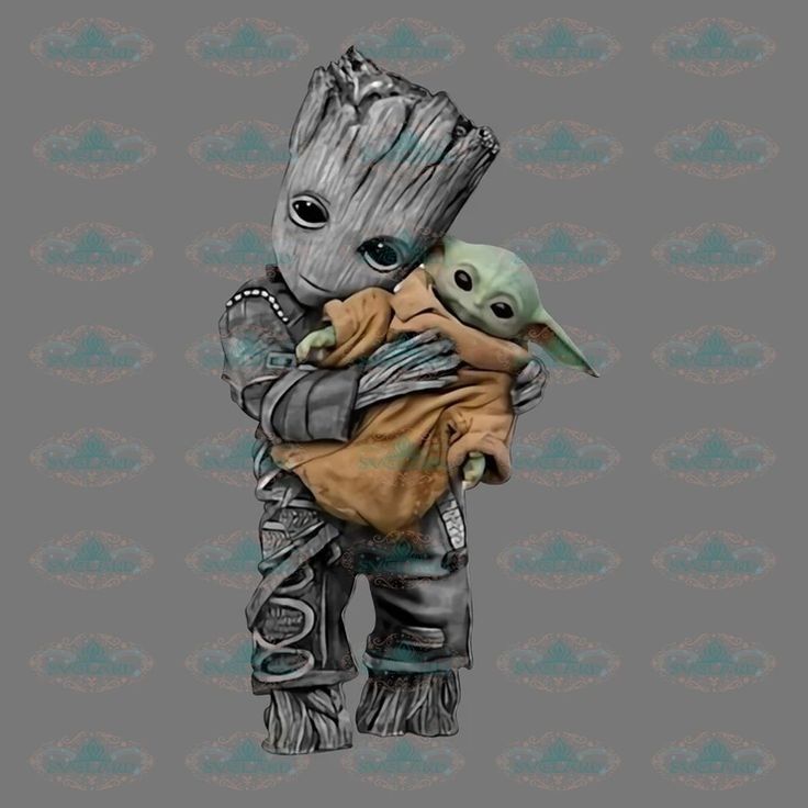 Baby Yoda And Baby Groot Art Wallpapers