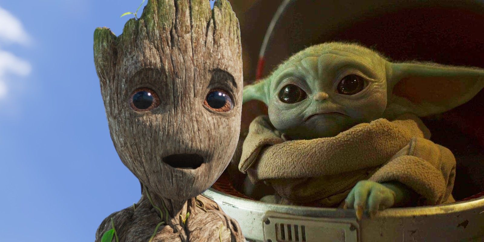 Baby Yoda And Baby Groot Art Wallpapers