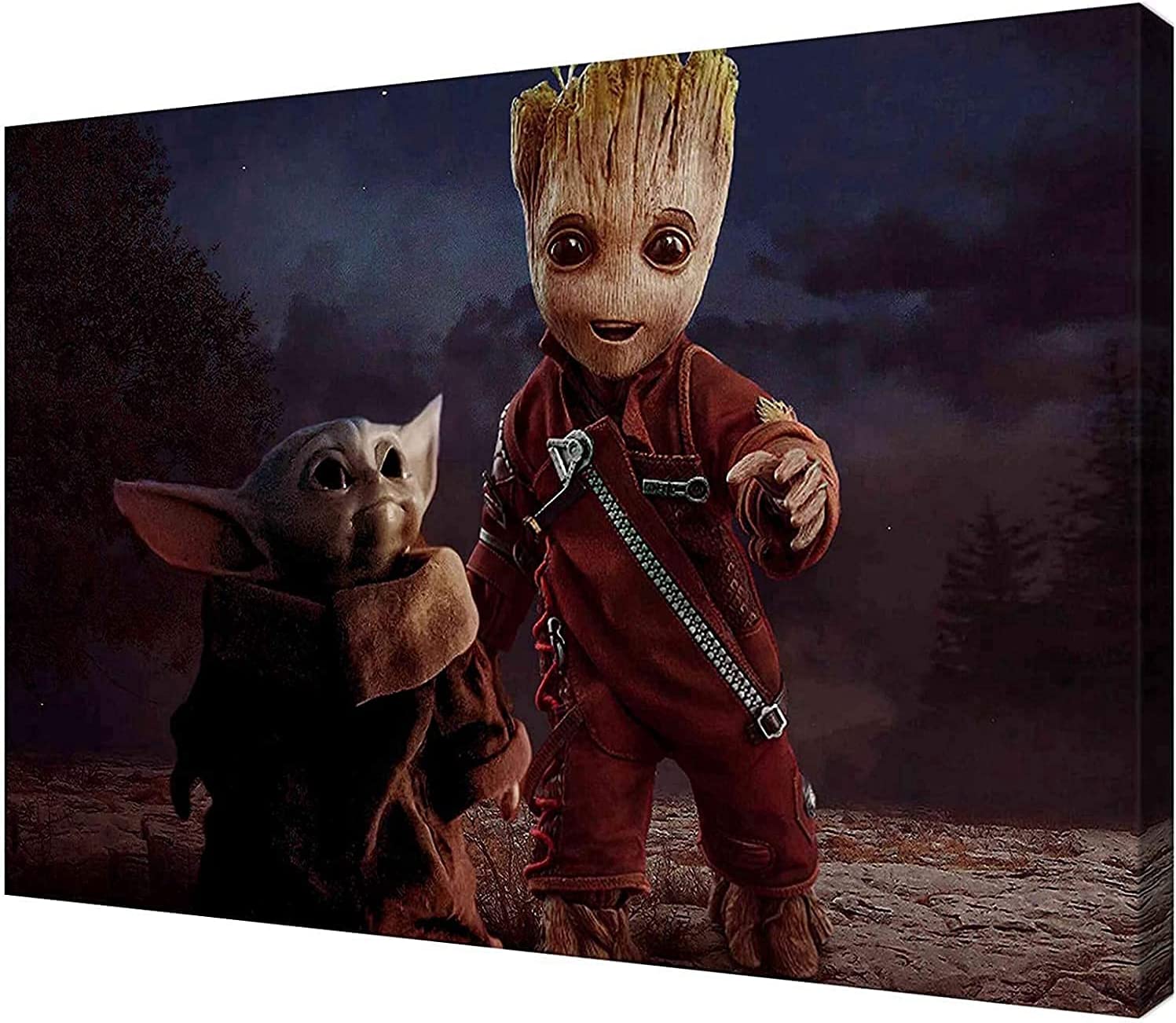 Baby Yoda And Baby Groot Art Wallpapers