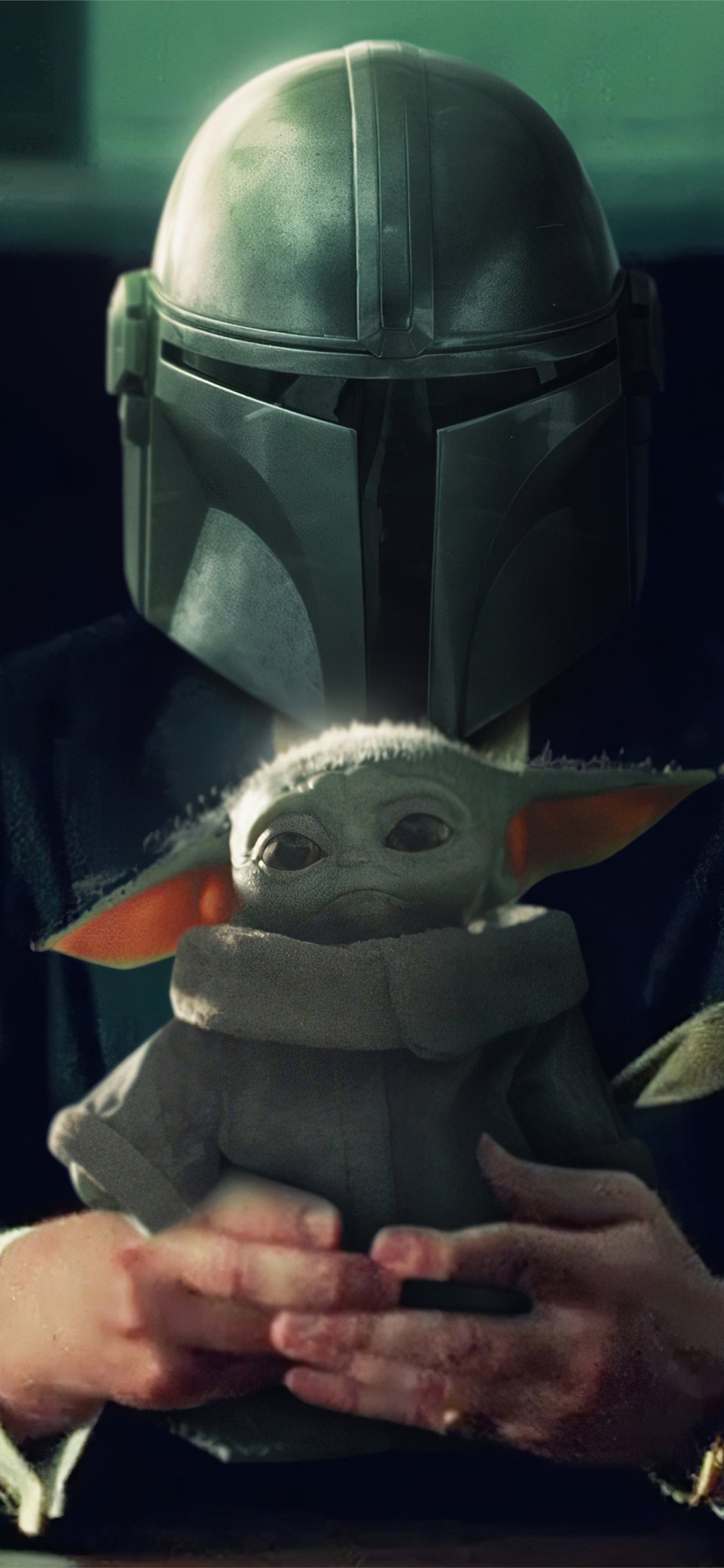 Baby Yoda And Mandalorian 4K Art Wallpapers