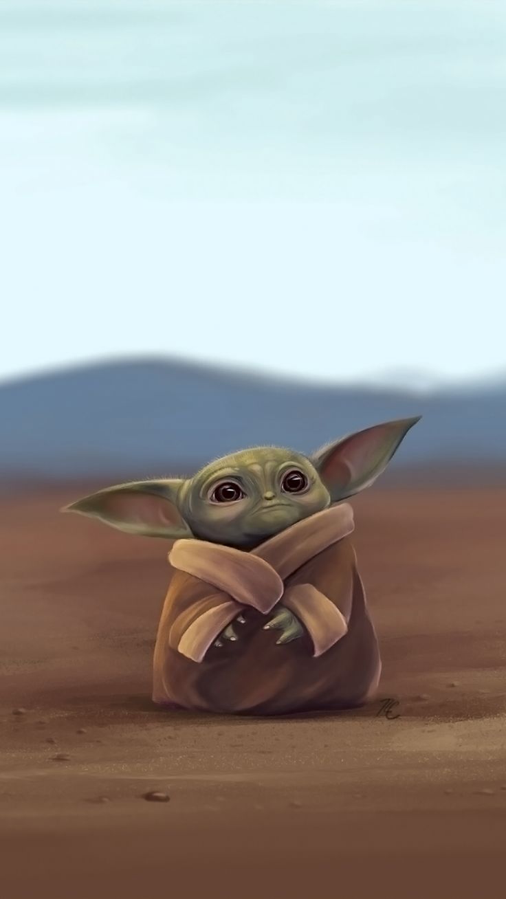 Baby Yoda And Mandalorian 4K Art Wallpapers