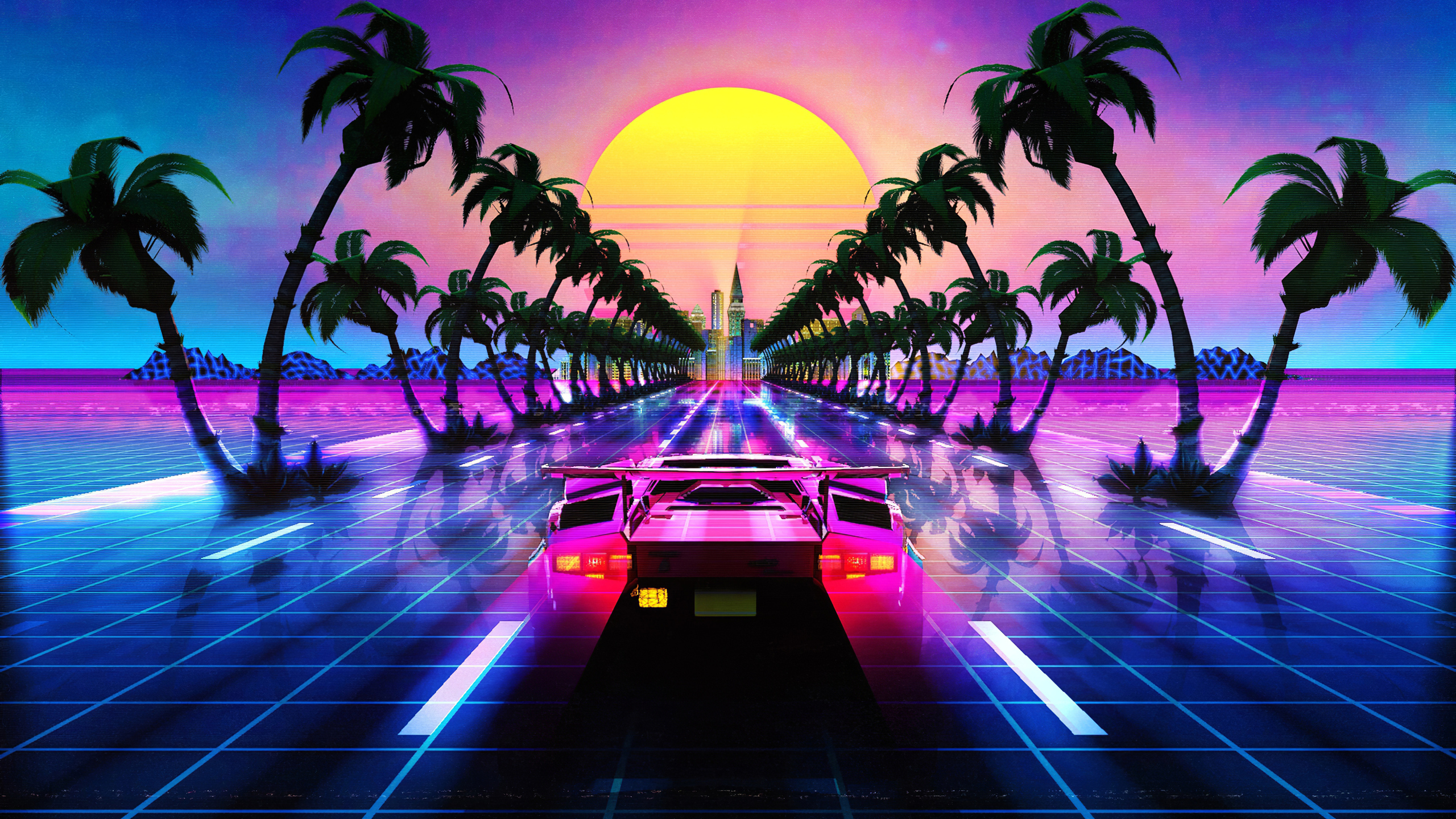 Beach Retro Wave Wallpapers