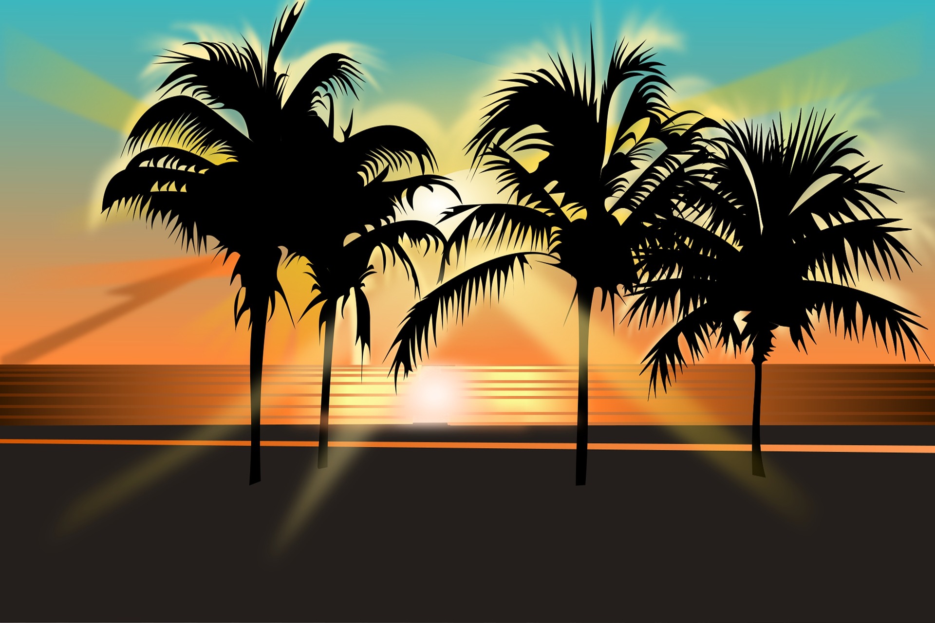 Beach Retro Wave Wallpapers