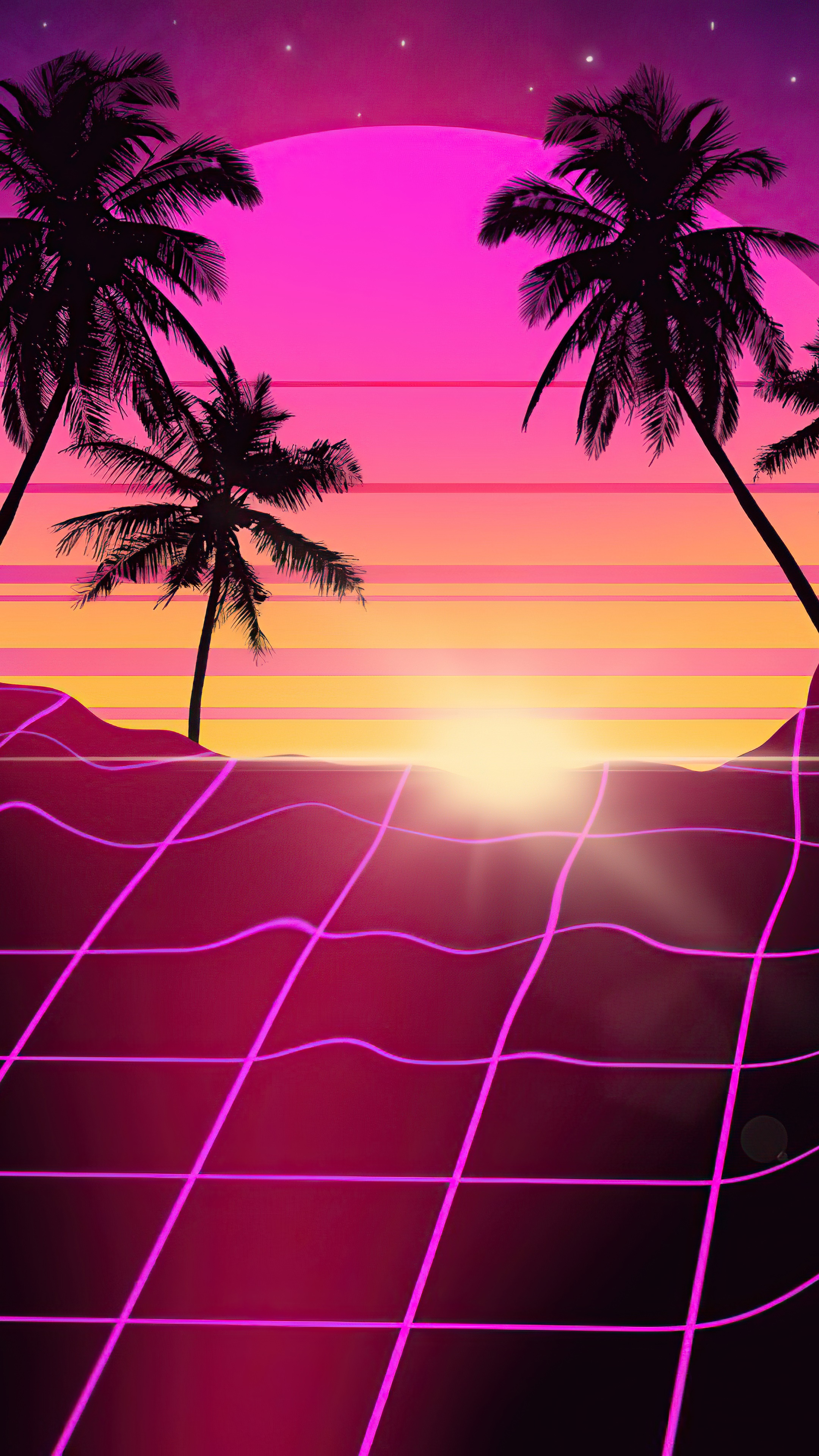 Beach Retro Wave Wallpapers