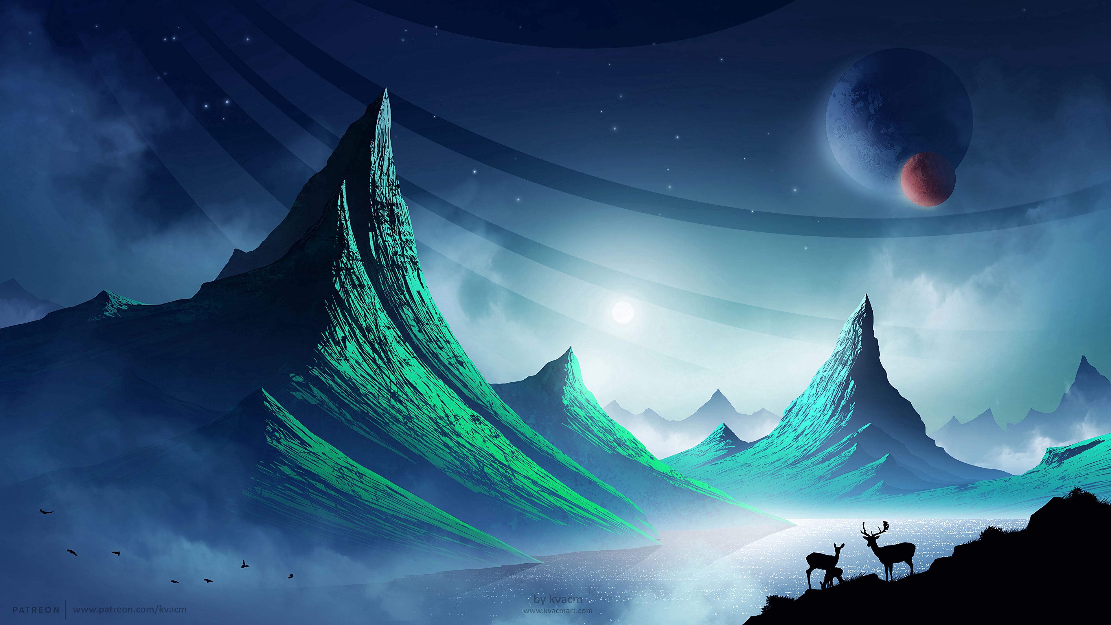 Beautiful Landscape Night Digital Wallpapers