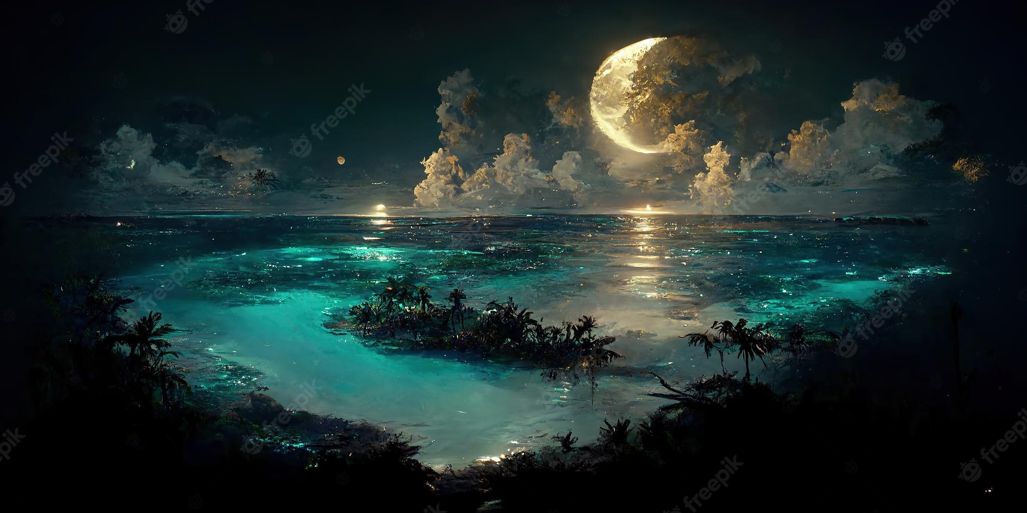 Beautiful Landscape Night Digital Wallpapers