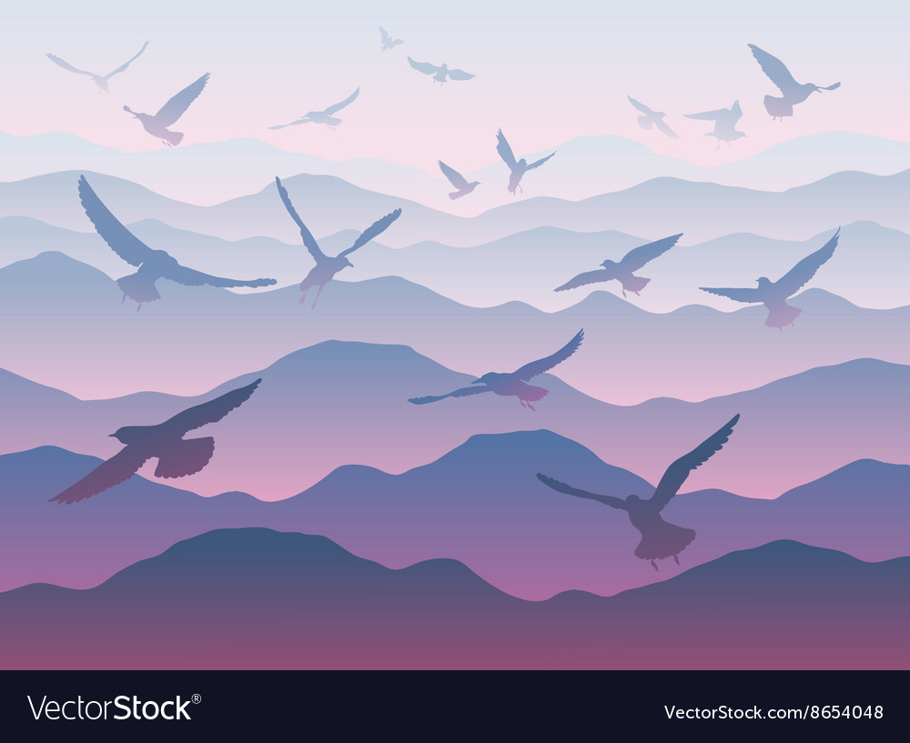 Birds Flying Over Mountains Wallpapers