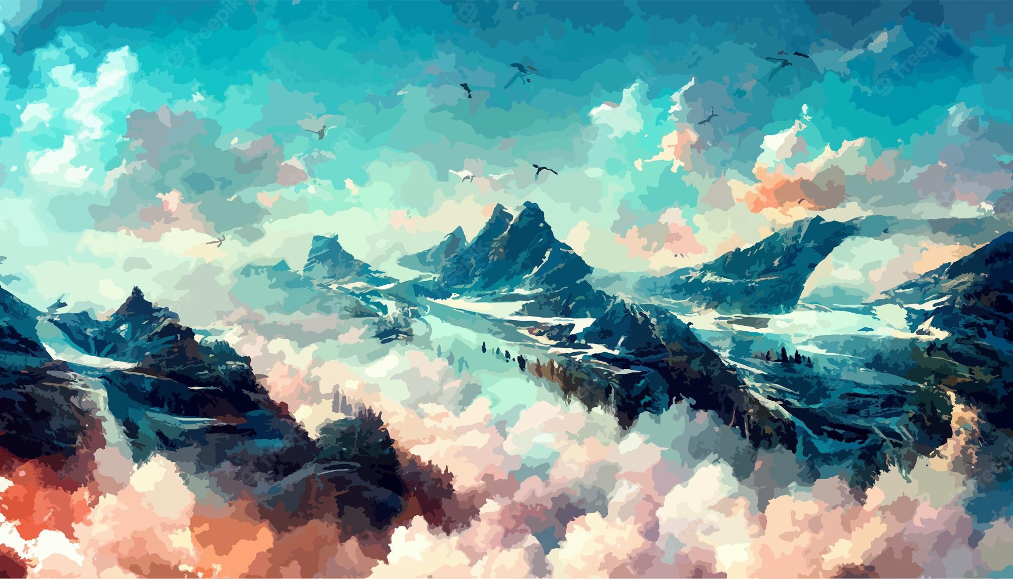 Birds Flying Over Mountains Wallpapers