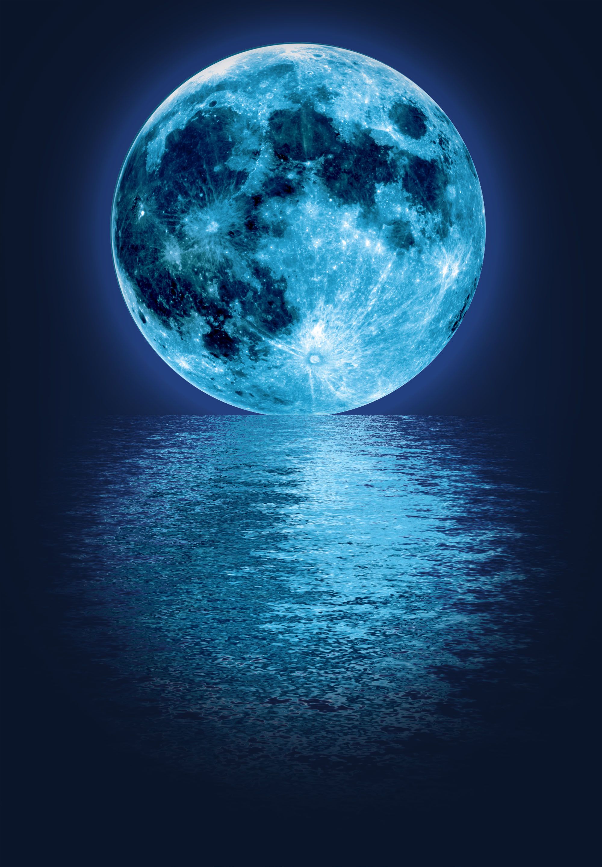 Blue Night Moon Stars Earth Wallpapers