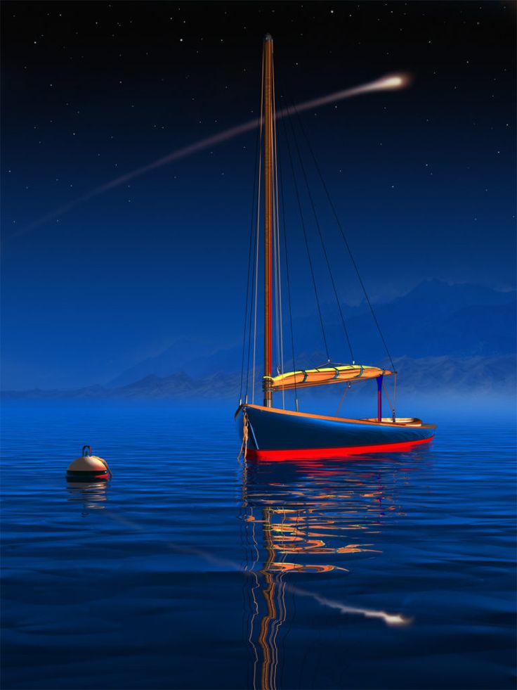 Boating At Night Digital Art Wallpapers