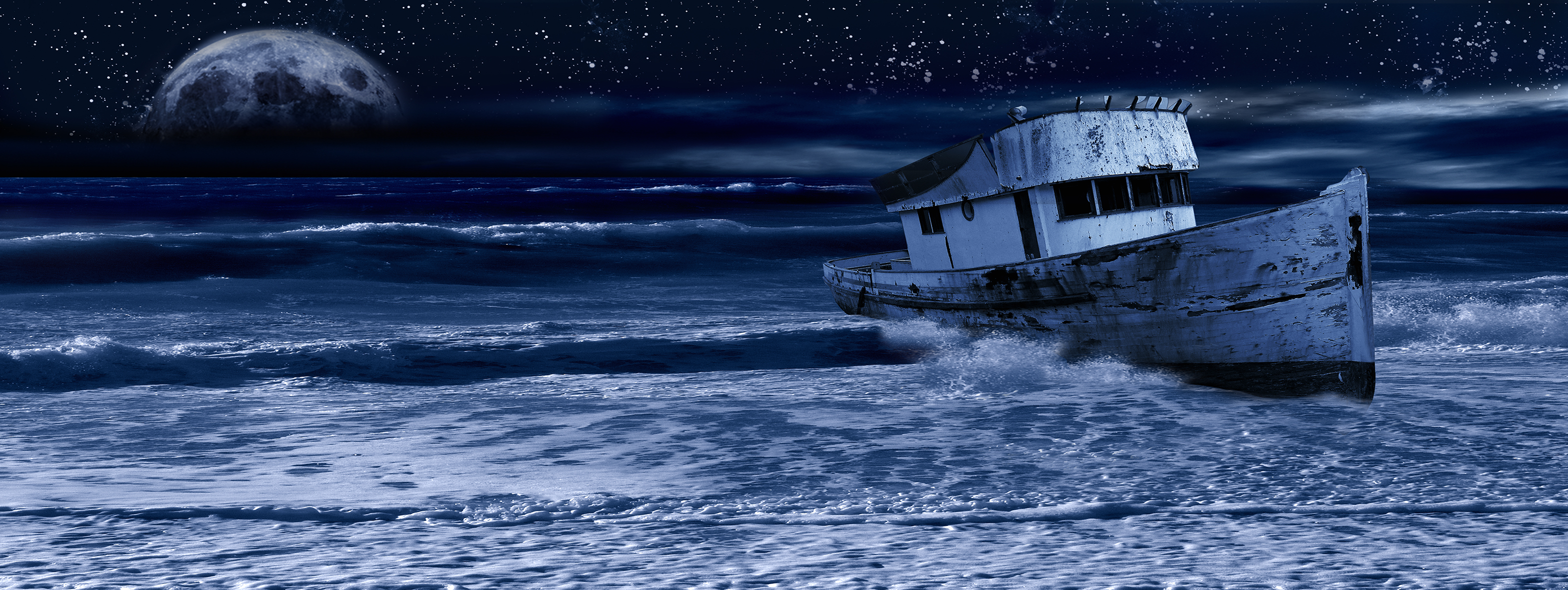 Boating At Night Digital Art Wallpapers